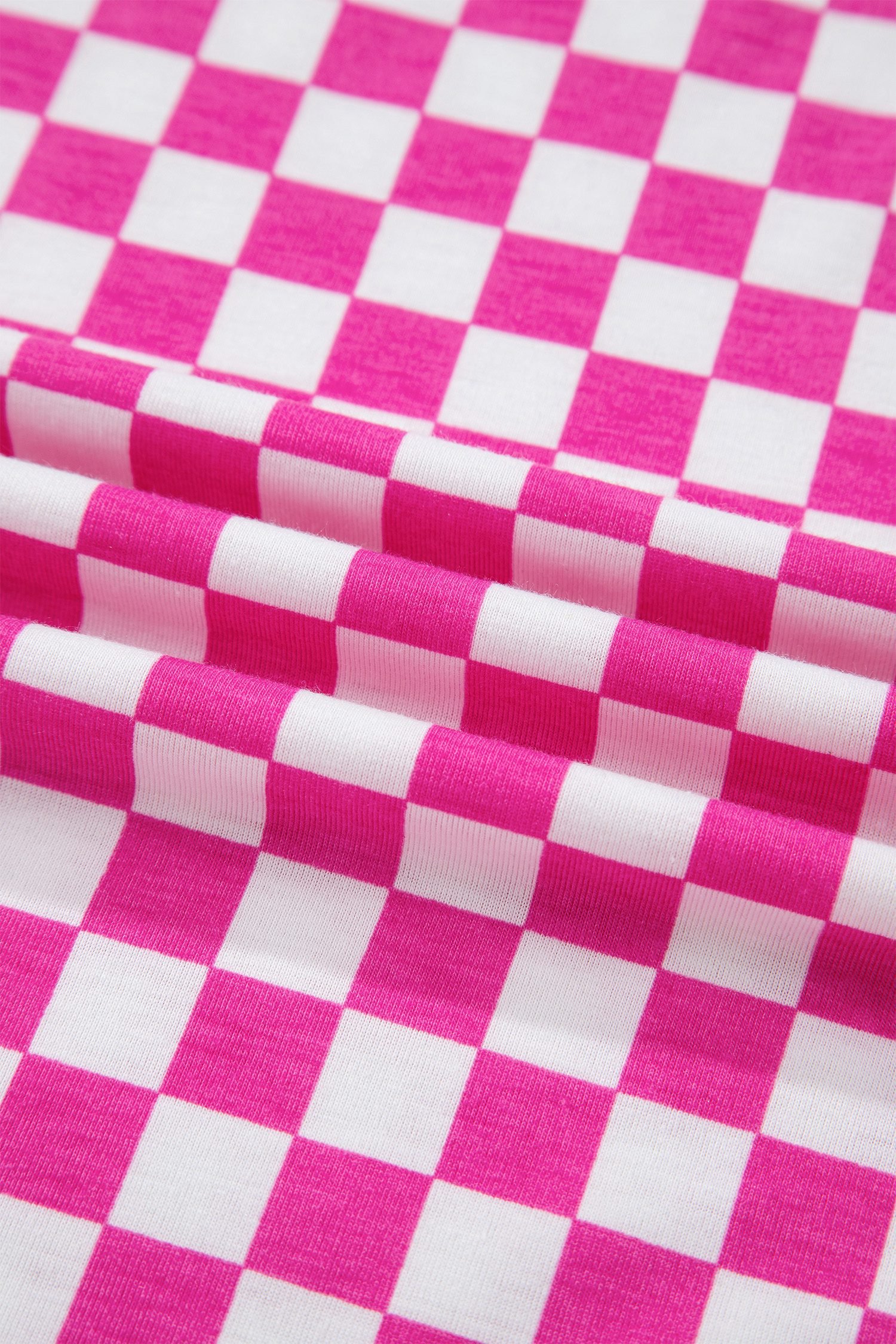 Rose Checkered Print Half Sleeve Tee 2pcs Lounge Pant Set