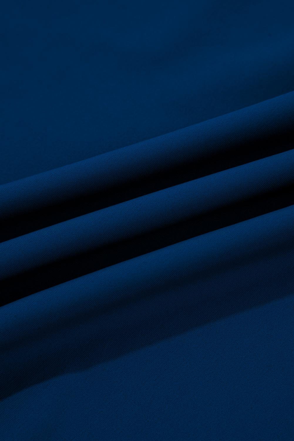 Sail Blue Solid Color Crossed Straps One Piece Swim Dress