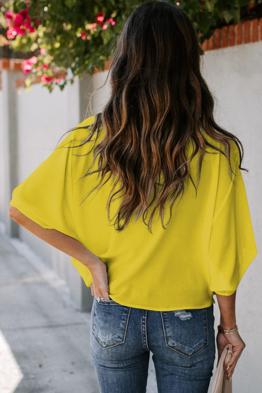 Golden Glow Women's Casual Summer Sleeve Wrap V Neck Draped Blouses