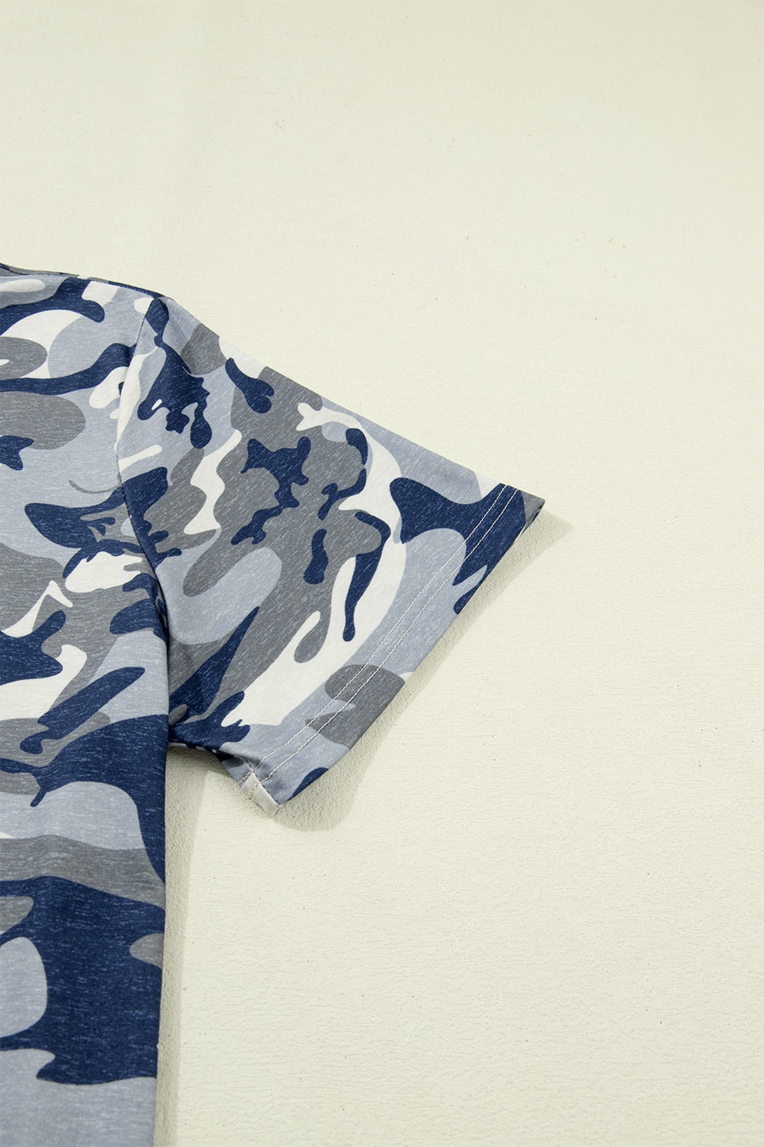 Green Plus Size Camo Print Crew Neck Short Sleeve Tee