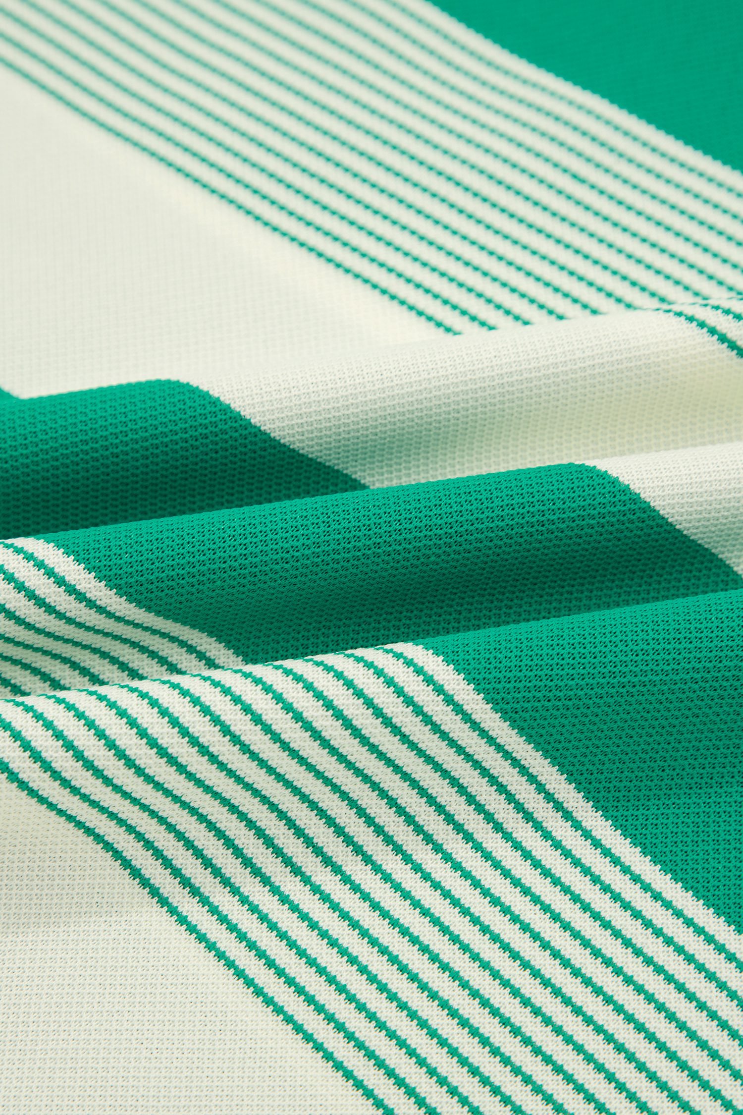 Green Stripe Mixed Print Crew Neck Cap Sleeve T Shirt