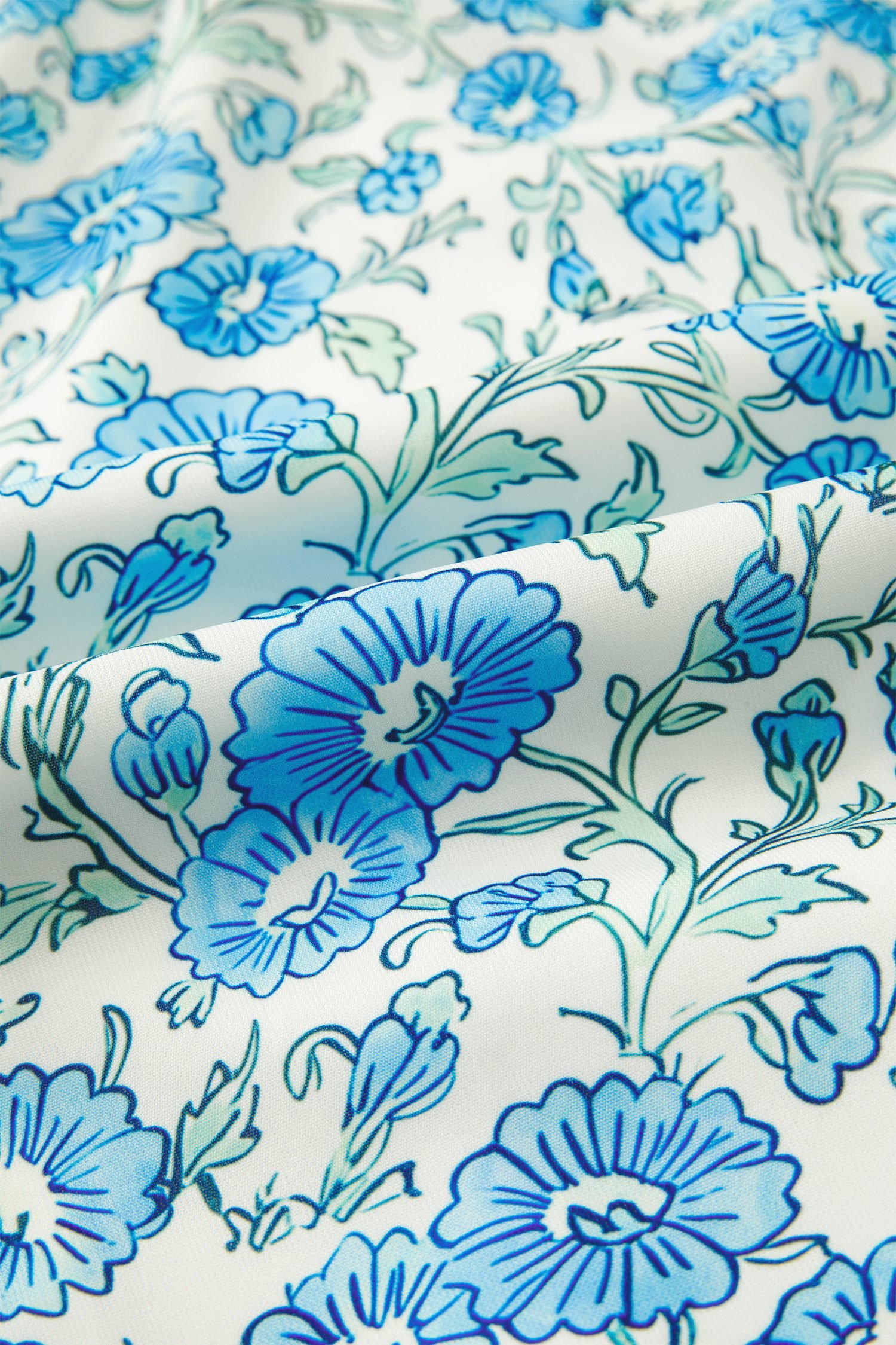 Sky Blue Floral Print Striped Patchwork Bow Knot Straps Mini Dress