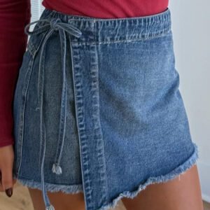 Ashleigh Blue Wrapped Tied Waist Denim Skort
