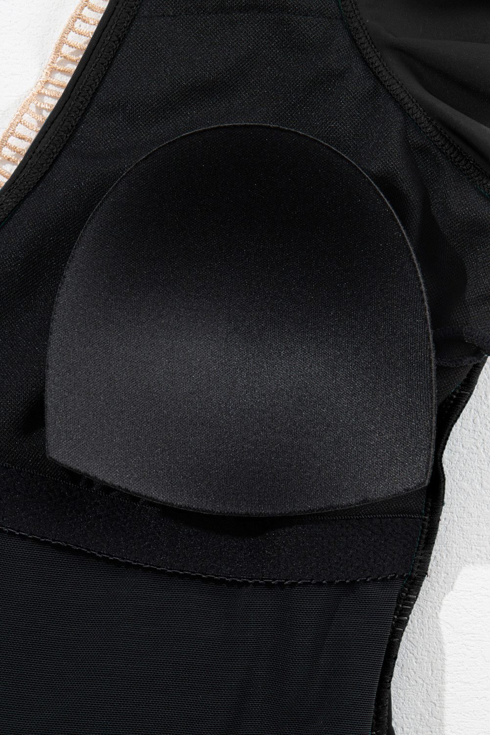 Black Ruffled Short Sleeve Lace Trim V Neck One Piece Swim Dress