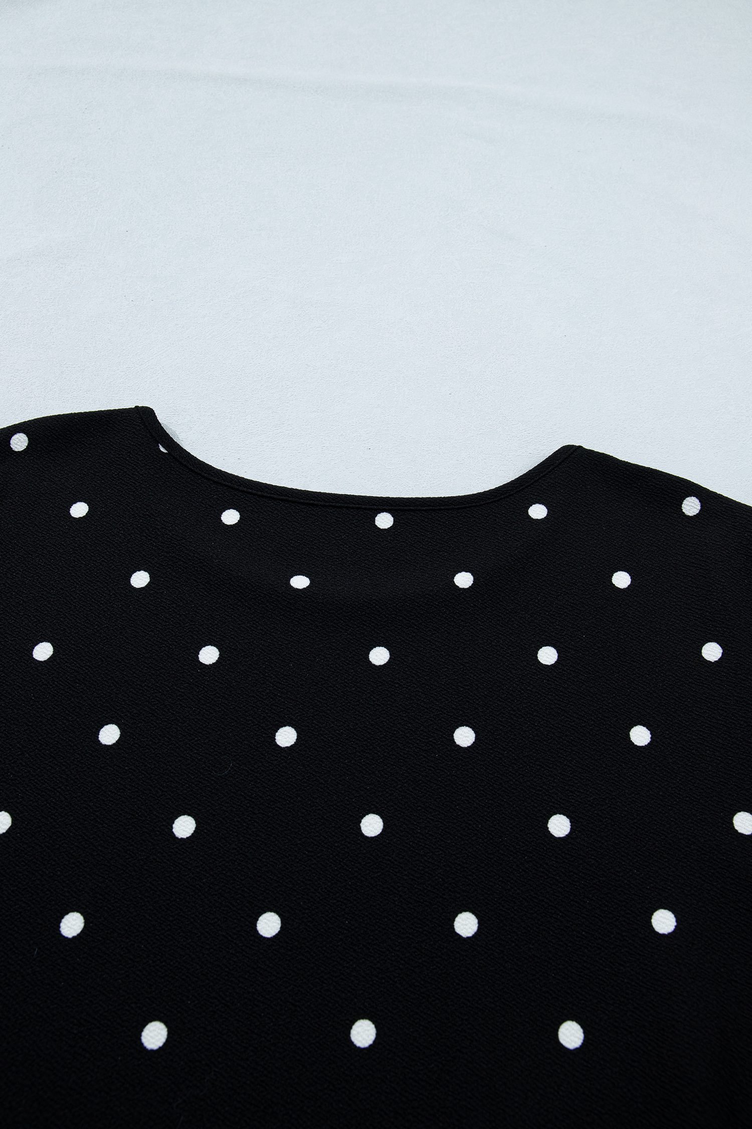 Black Plus Size Dotted Casual T Shirt