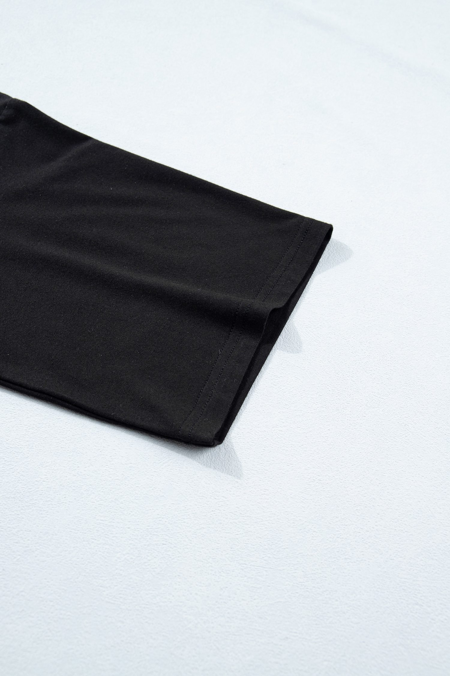Black Solid Color Oversize Tee Tie Wrap Mini Skort 2pcs Set