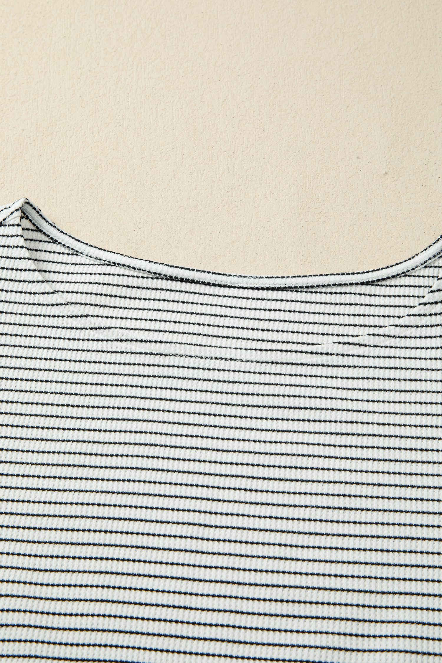 Black Stripe Contrasted Ruffle Trim Casual Tank Top