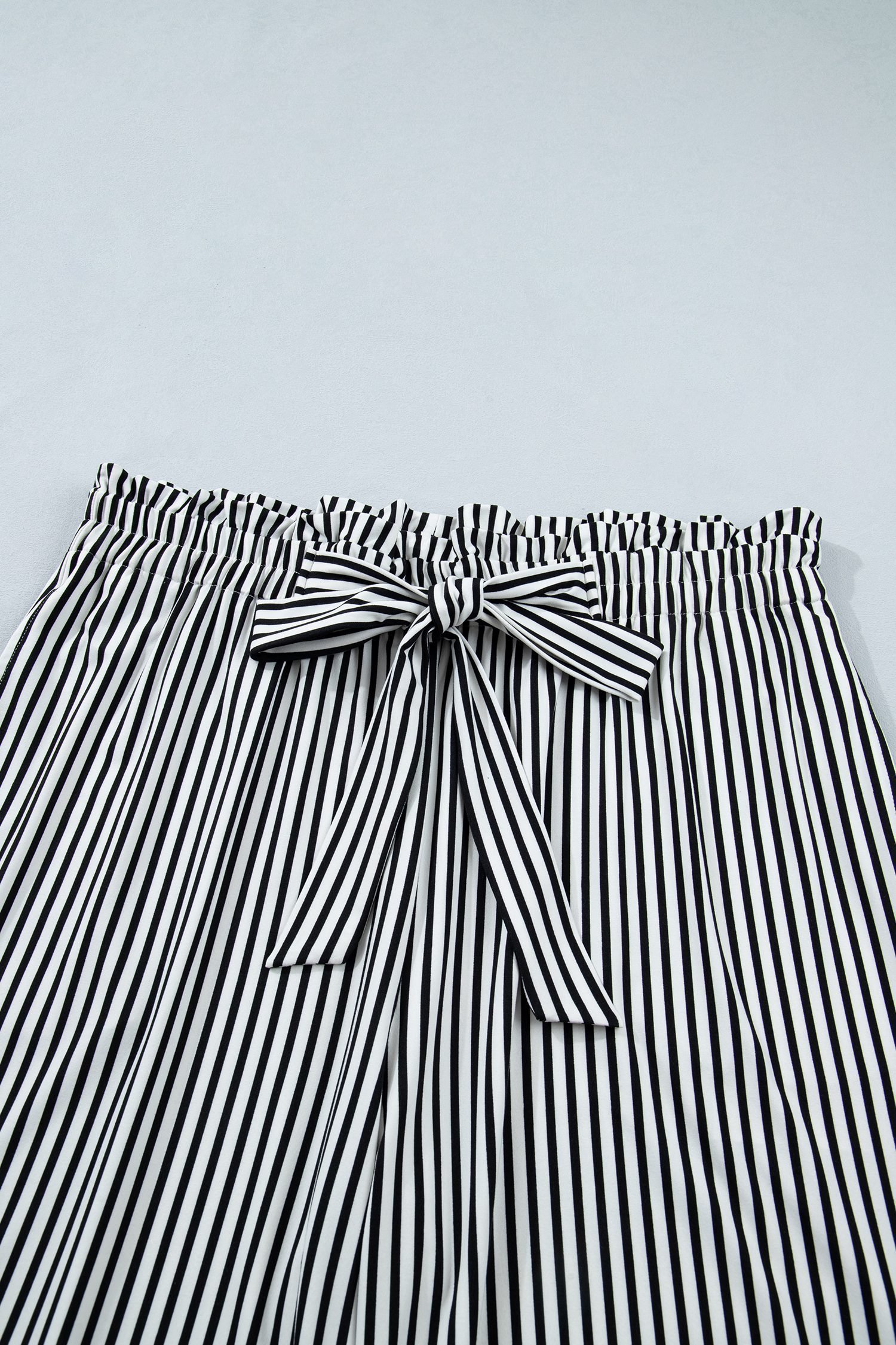 Black Stripe Plus Size Loose Straight Casual Pants