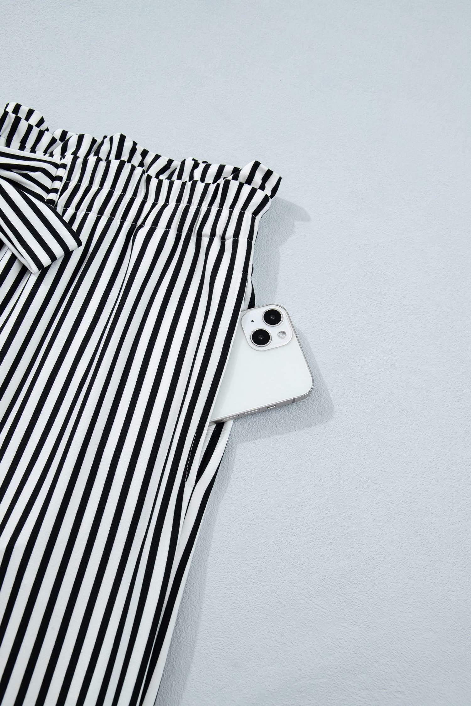 Black Stripe Plus Size Loose Straight Casual Pants