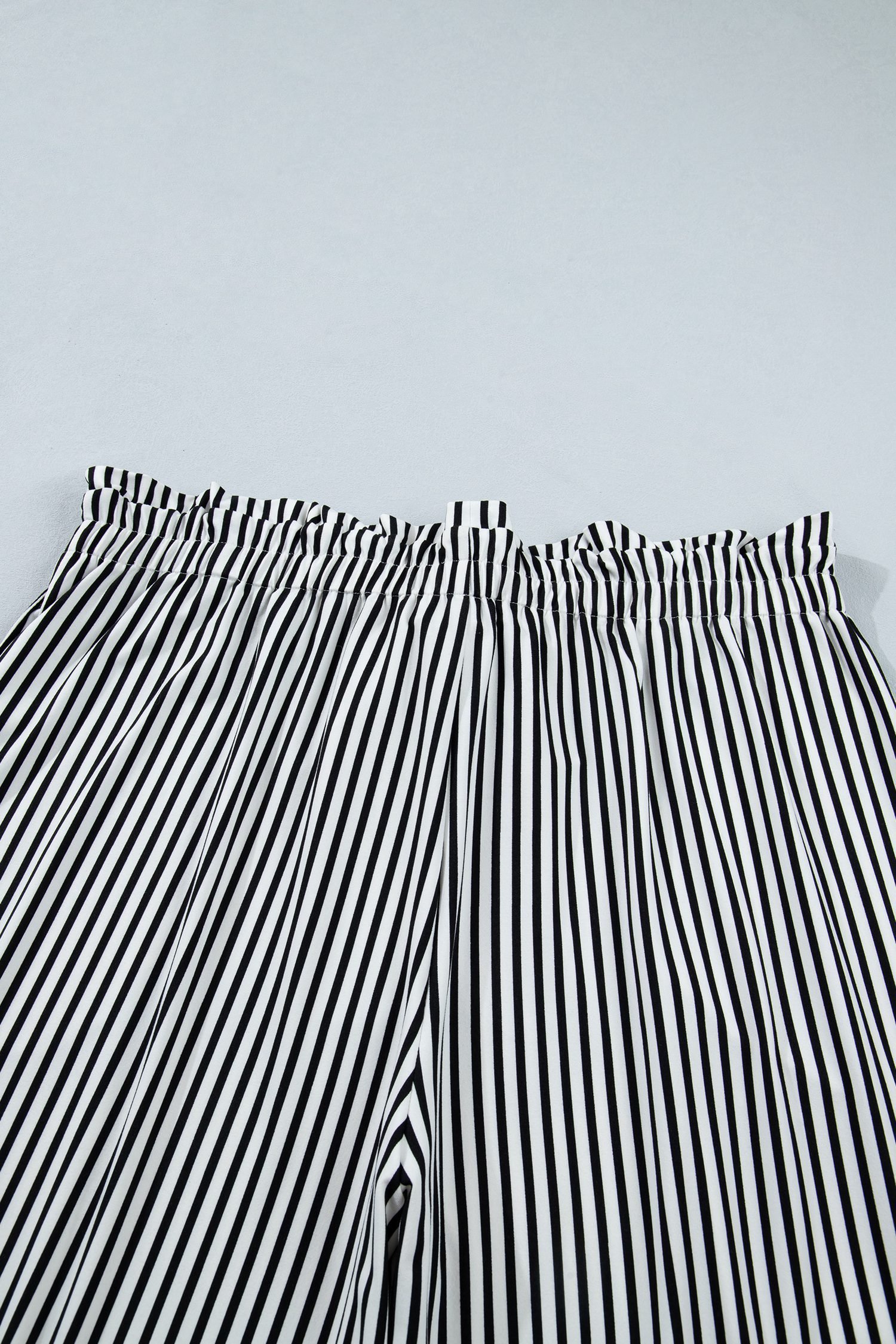Black Stripe Plus Size Loose Straight Casual Pants