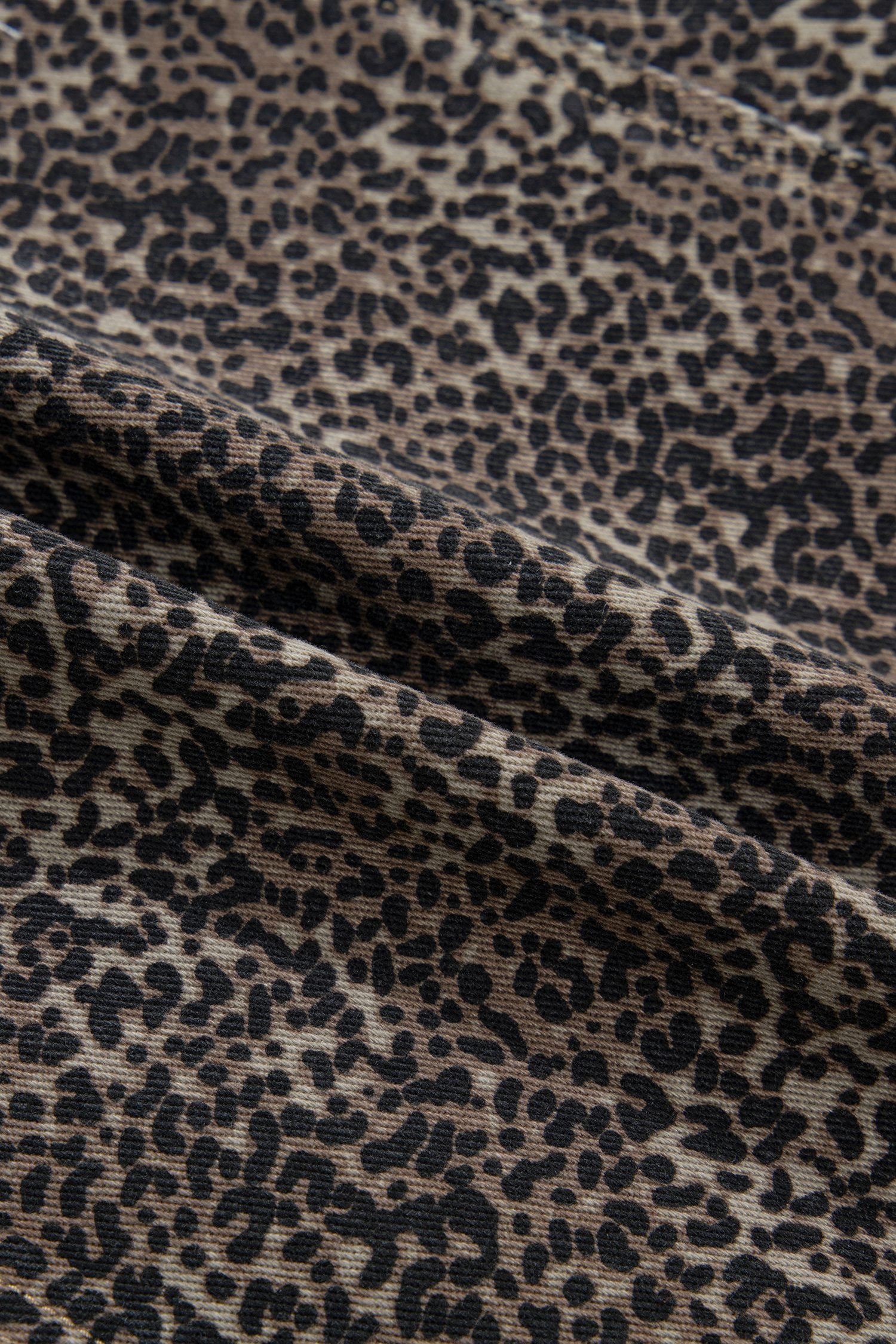 Brown Leopard Print Slim Denim Vest