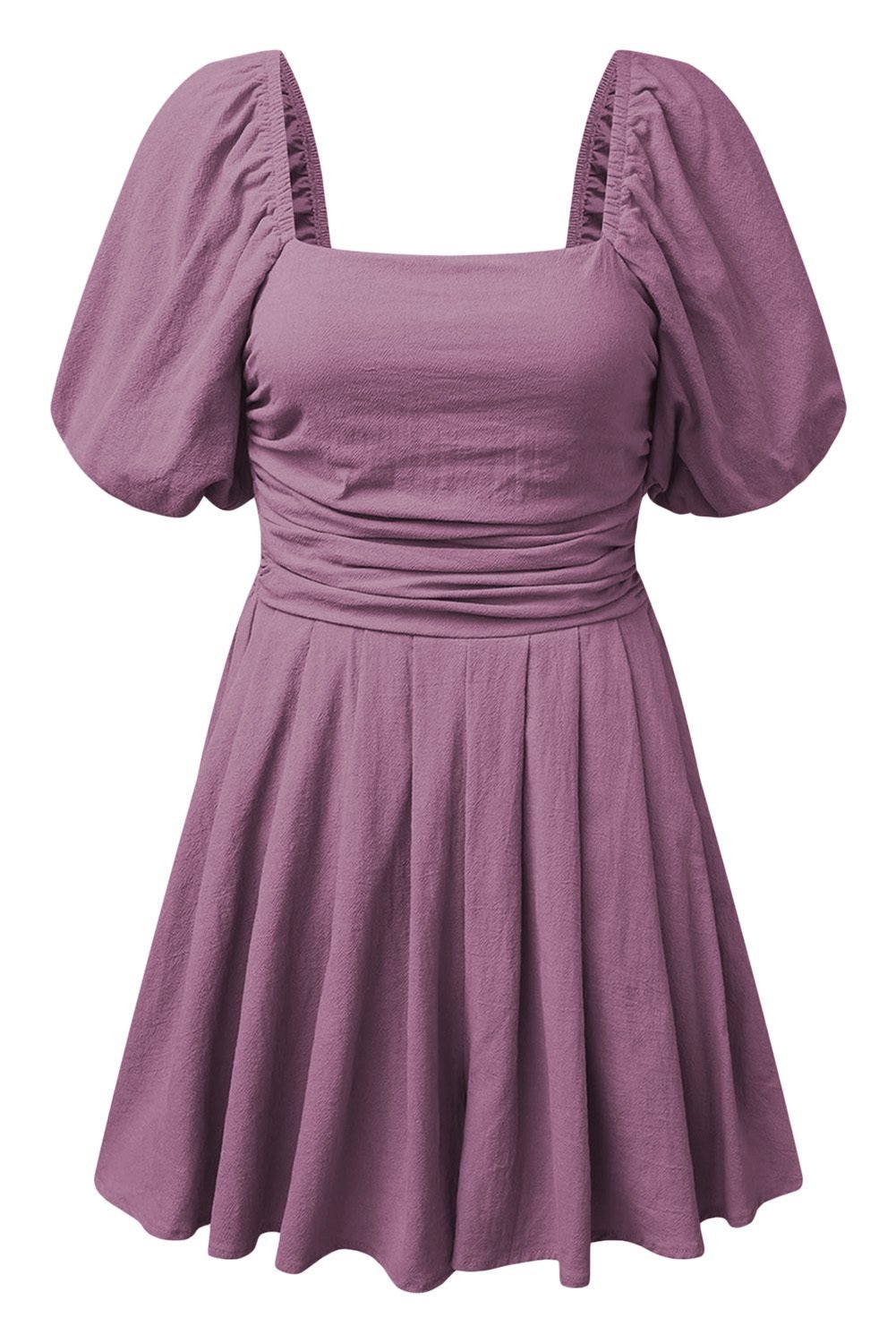 Valerian Square Neck Ruched Puff Sleeve Romper