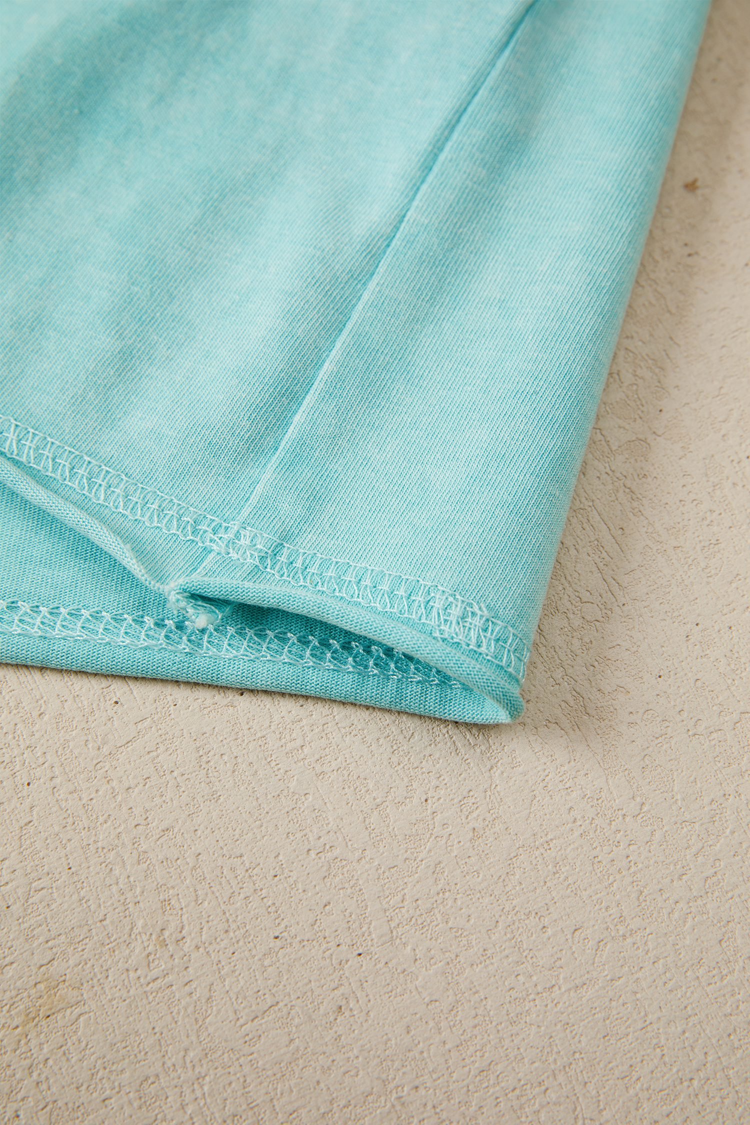 Mint Green Mineral Wash Raglan Sleeve Boxy Fit Cropped Tee