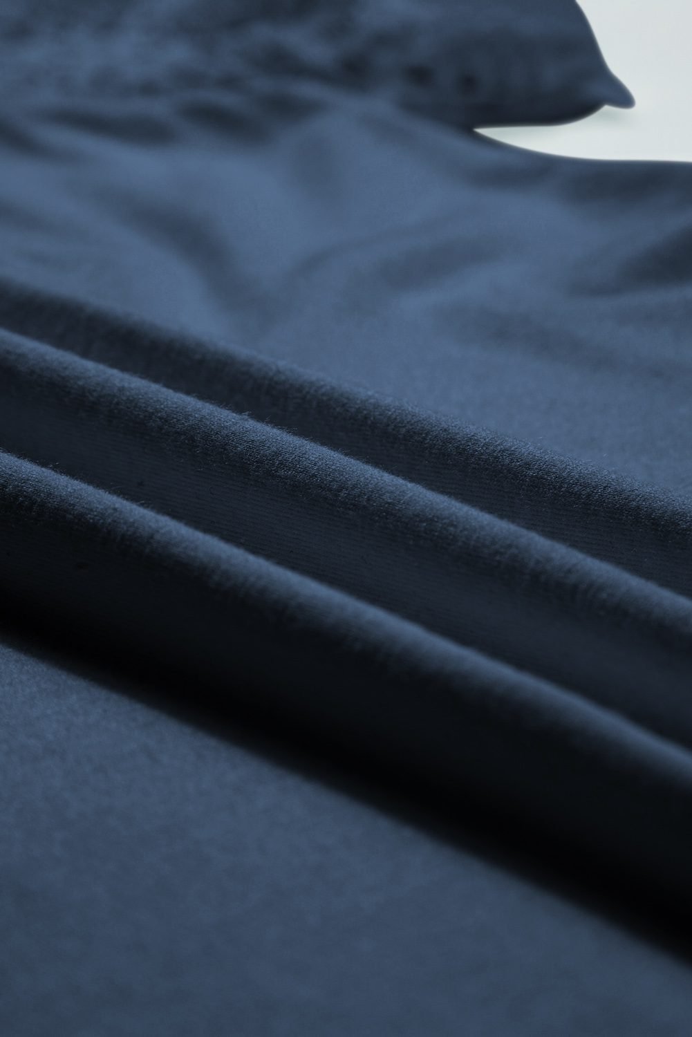 Navy Blue Seamed Detail Contrast Lace Raglan Sleeve Tee