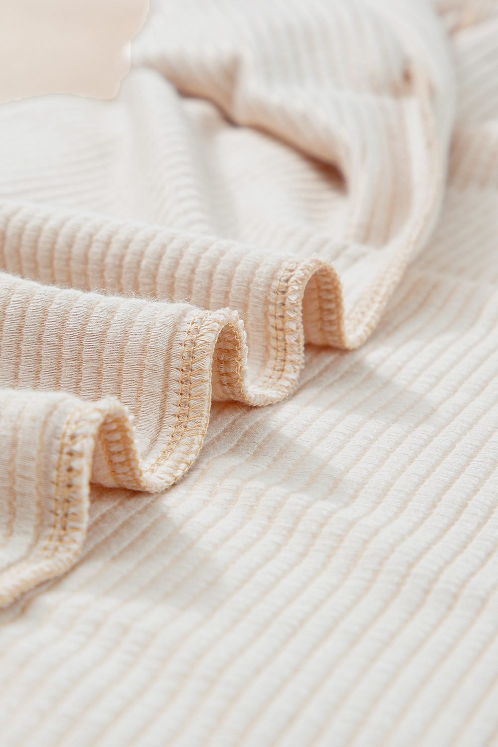 Apricot Twisted Ribbed Color Block Trim T Shirt Shift Dress