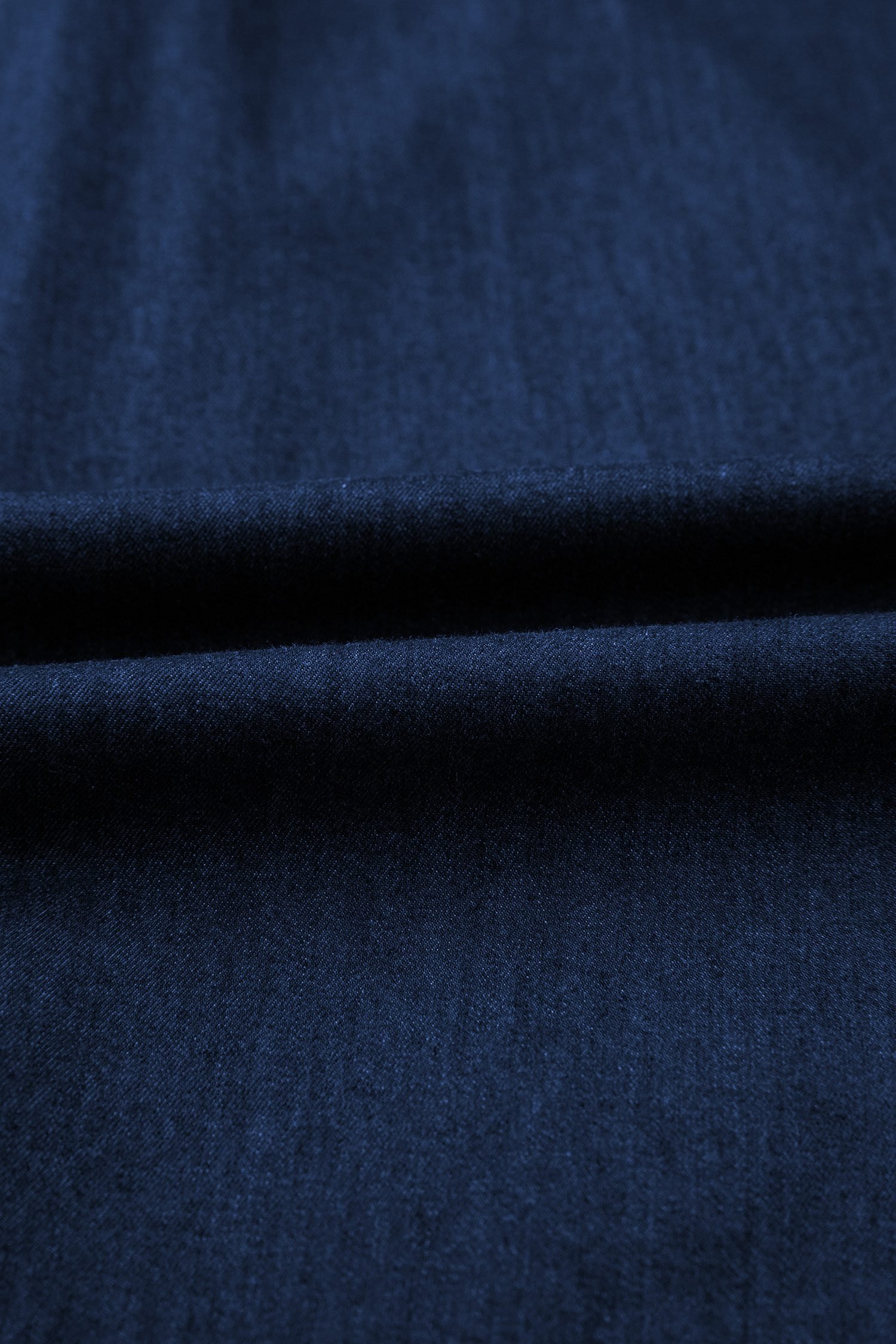 Sail Blue Full Buttons Collared Short Bubble Sleeve Long Denim Dress