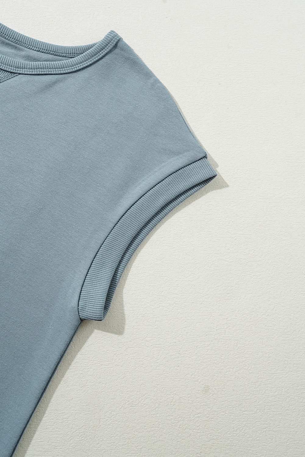 Ashleigh Blue Solid Color Cap Sleeve Drop Waist T Shirt Dress