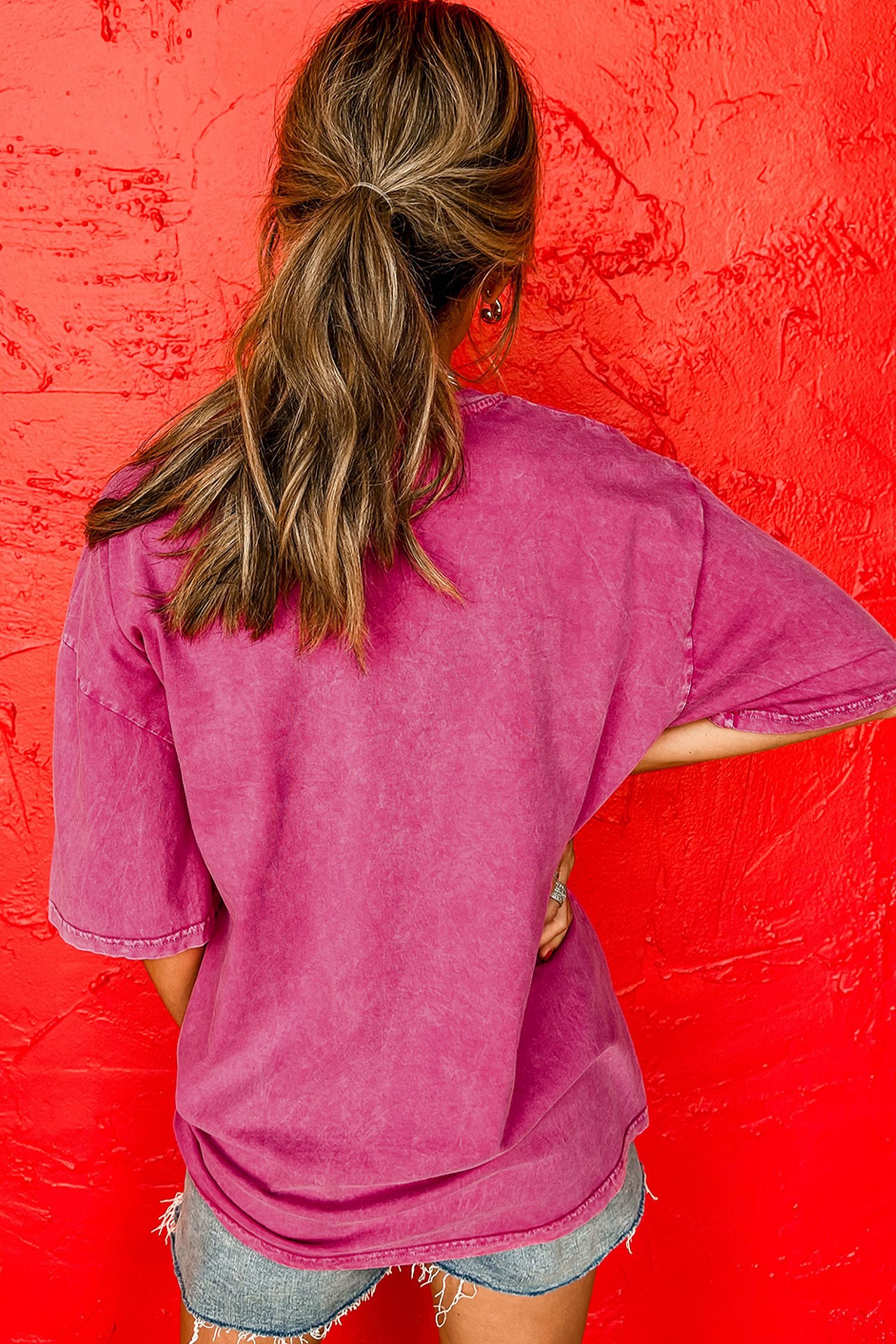 Rose Red AMERICA 1776 Graphic Mineral Wash Cotton Tee