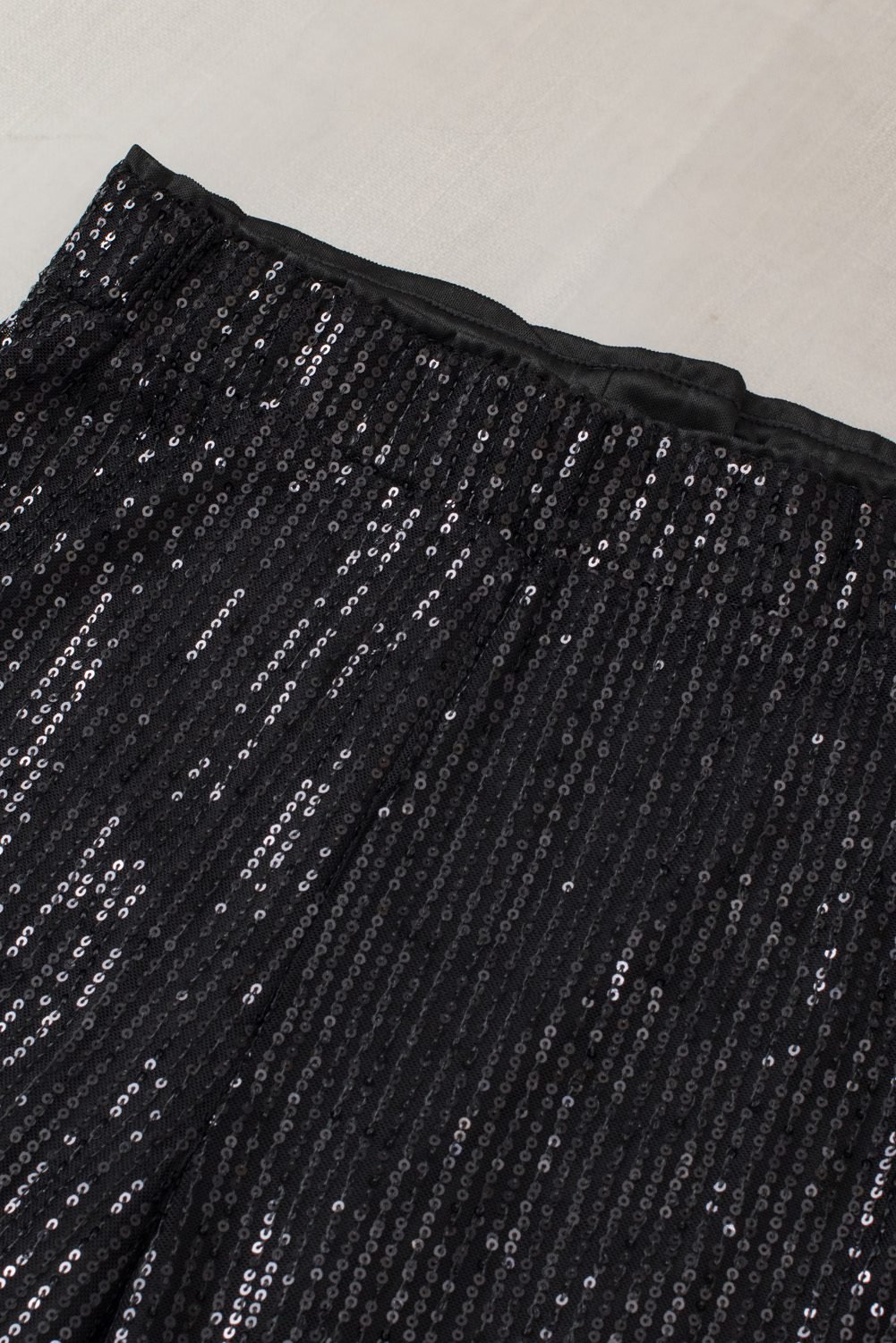Black Sequin Wide Leg Pants