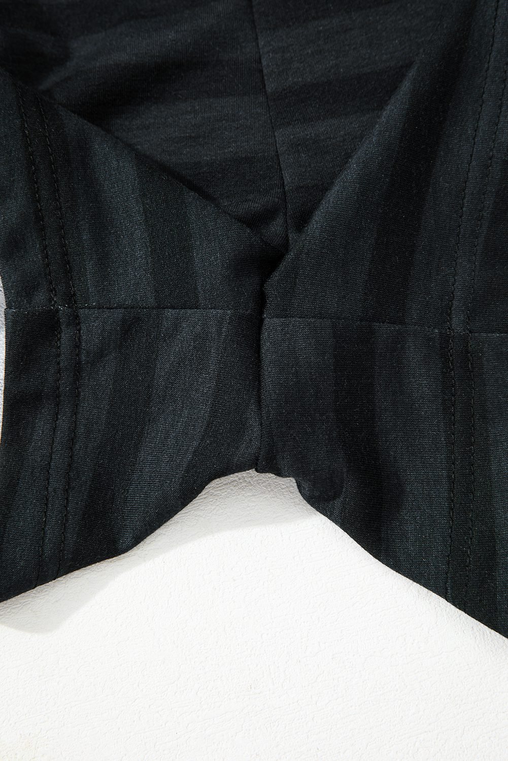 Gray Printed Stripe Long Sleeve Satin Tie Shorts Two Piece Set