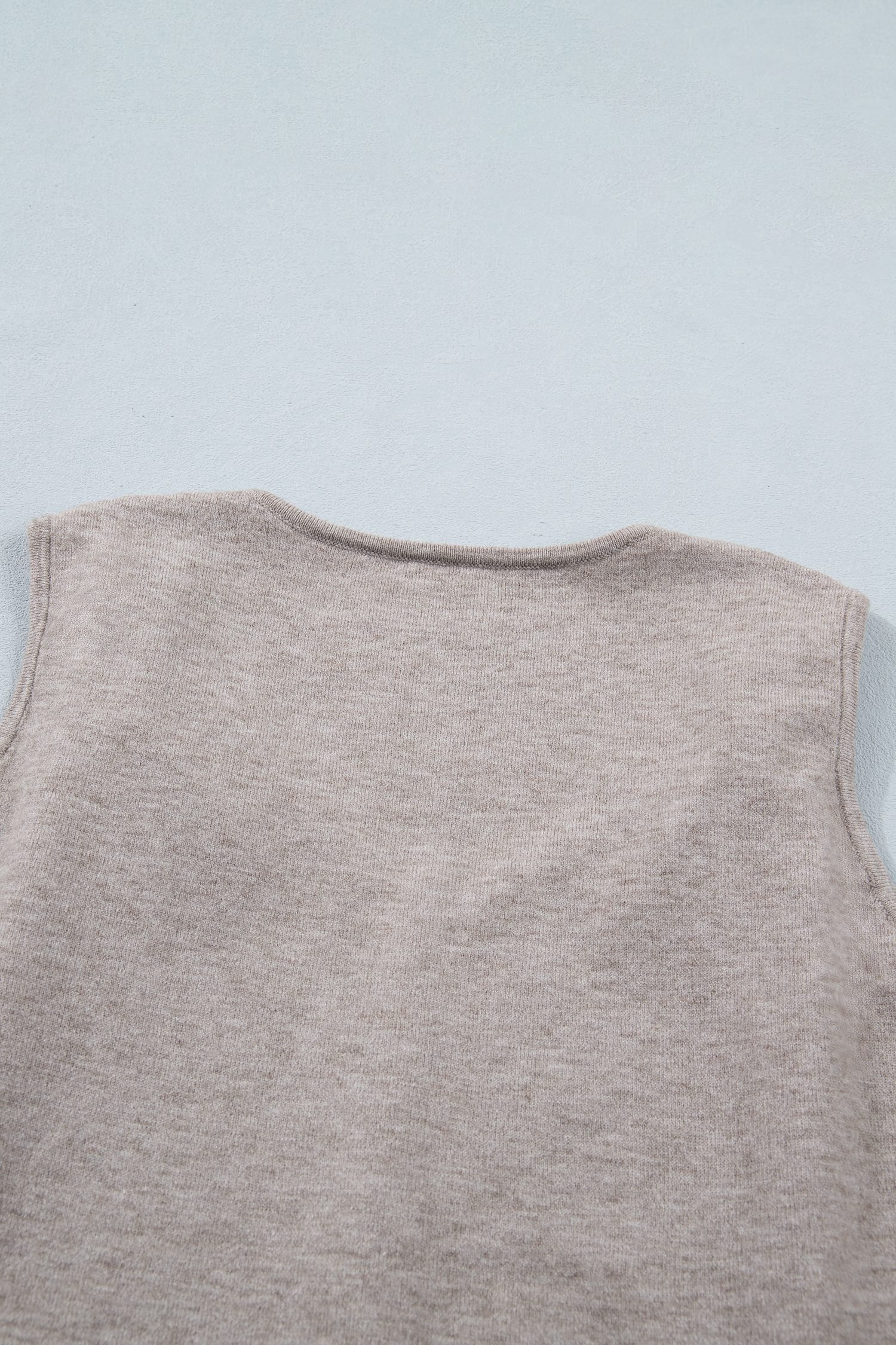 Gray Morn Metal Star Detail V Neck Sweater Knit Tank Top