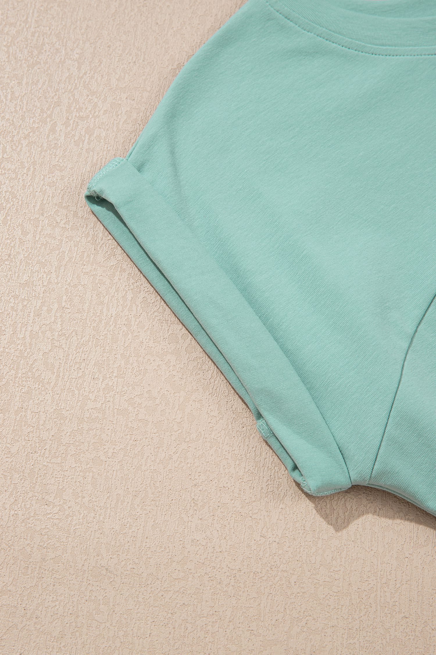 Moonlight Jade Solid Color Cropped Tank Top and Jogger Pants Set