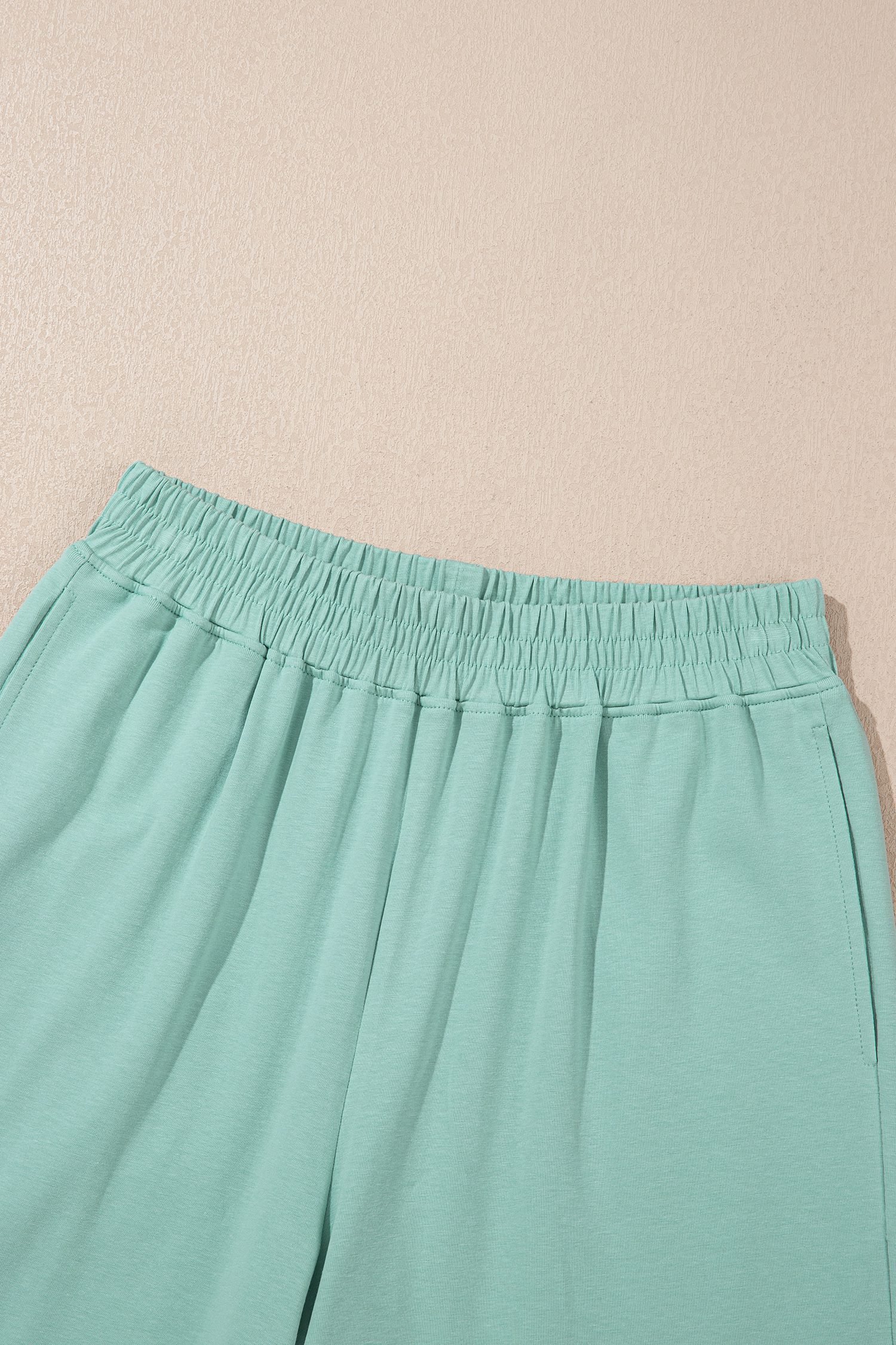 Moonlight Jade Solid Color Cropped Tank Top and Jogger Pants Set