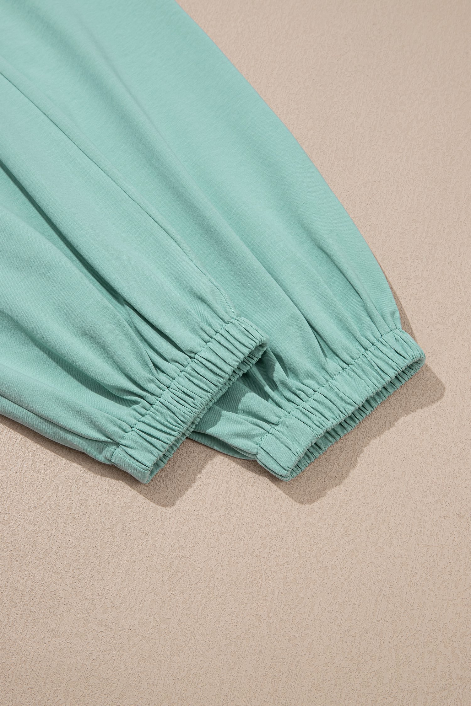 Moonlight Jade Solid Color Cropped Tank Top and Jogger Pants Set