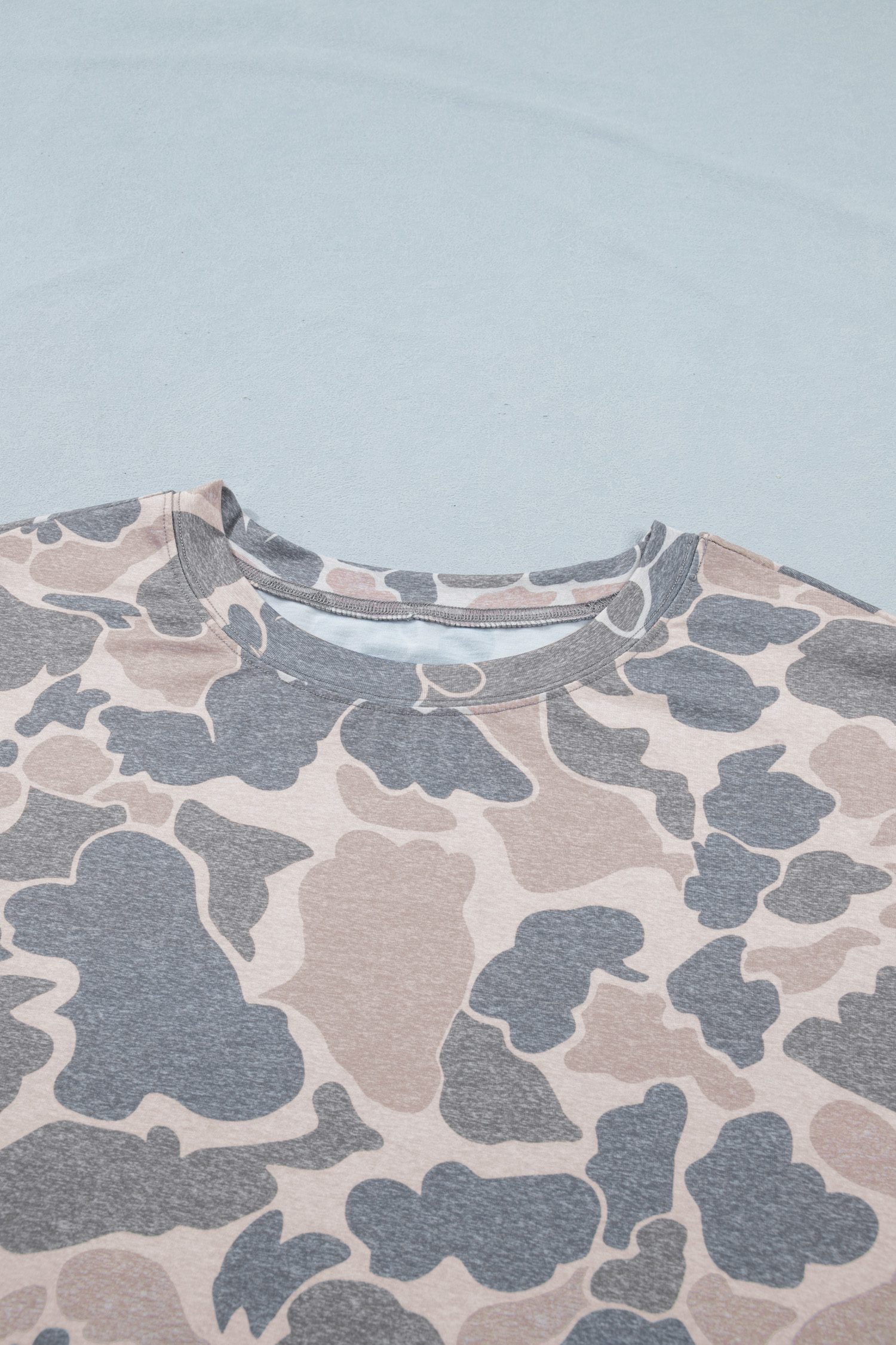 Multicolour Retro Camouflage Print Plus Size T Shirt