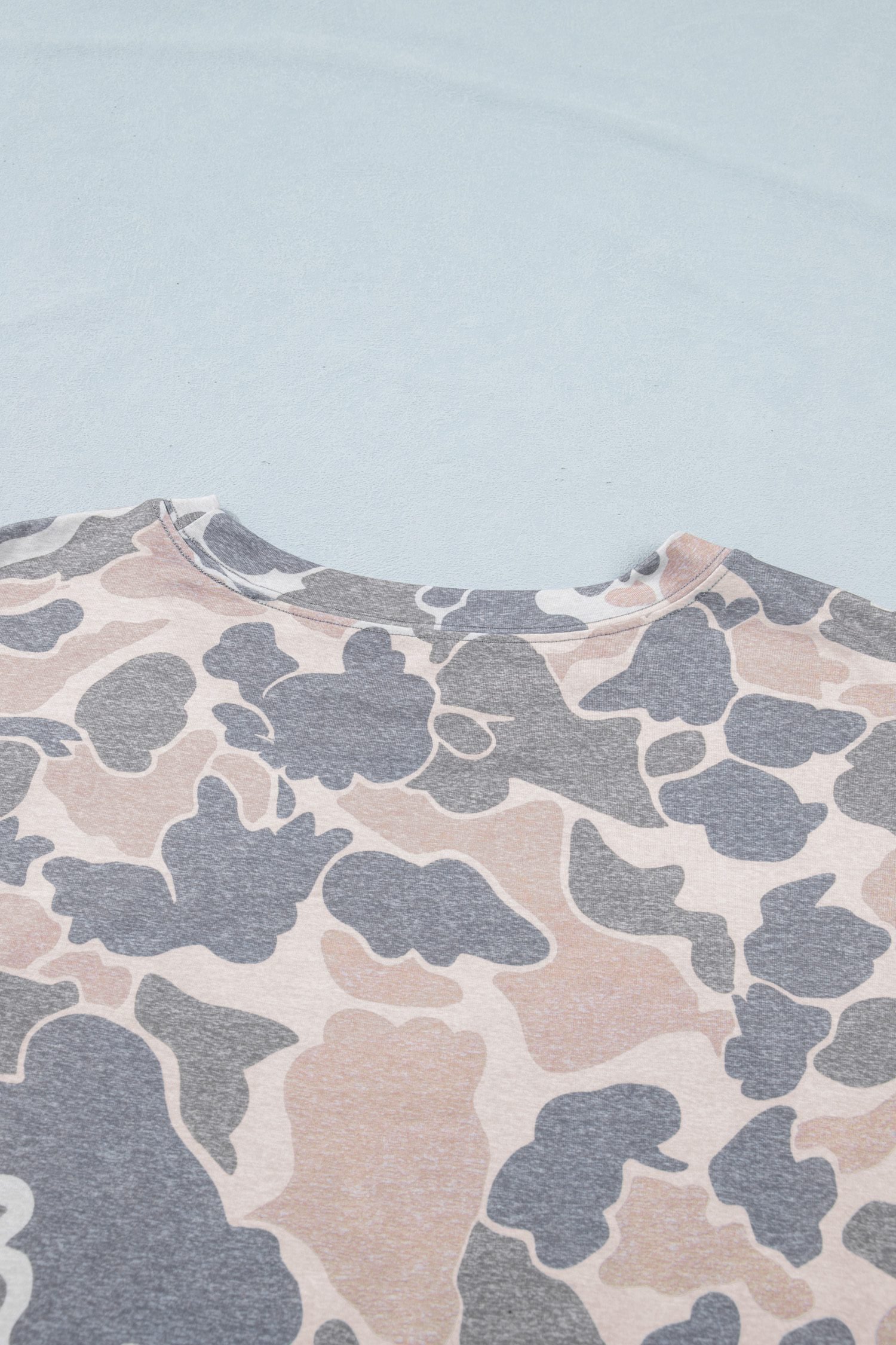 Multicolour Retro Camouflage Print Plus Size T Shirt