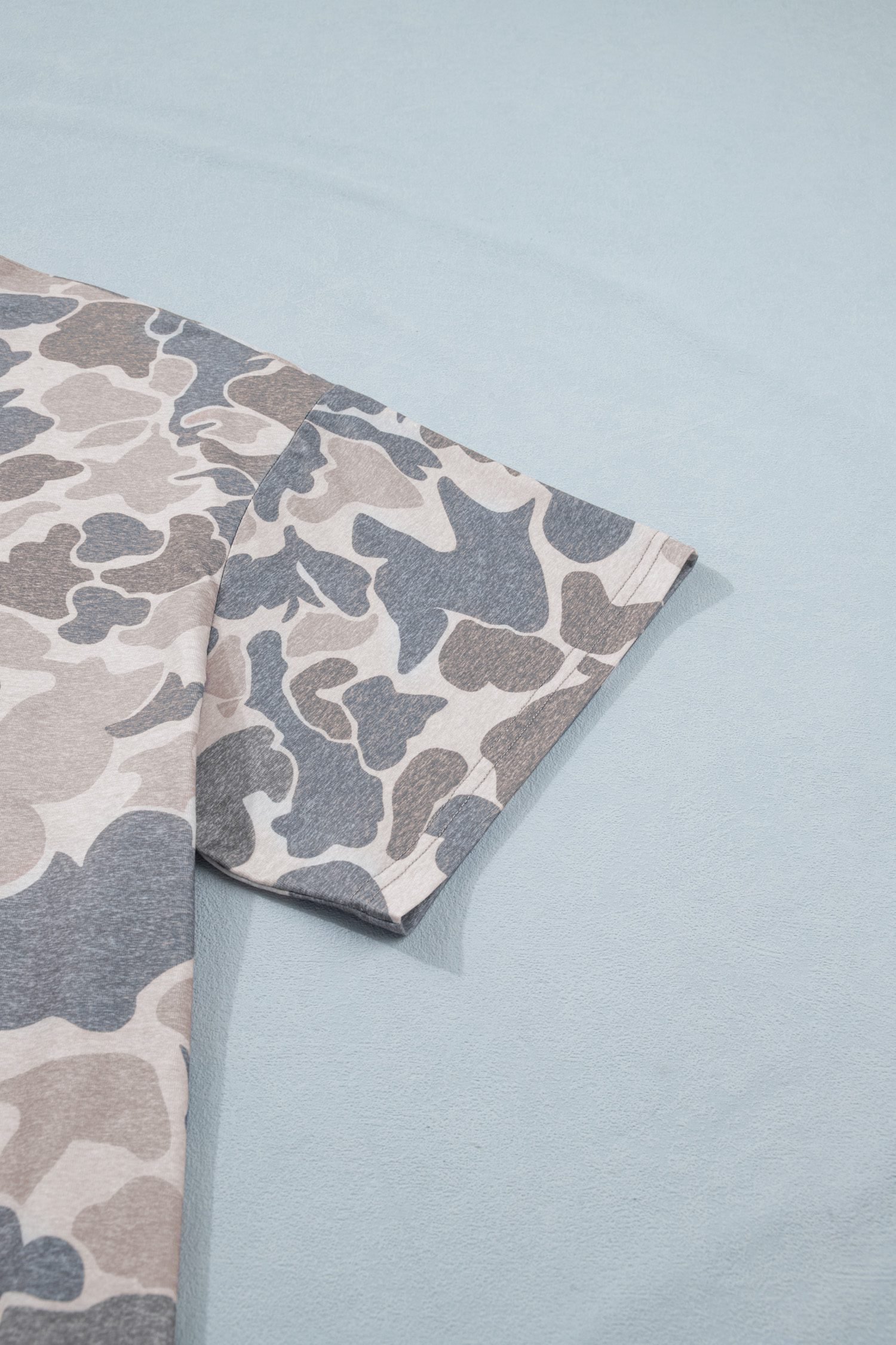 Multicolour Retro Camouflage Print Plus Size T Shirt