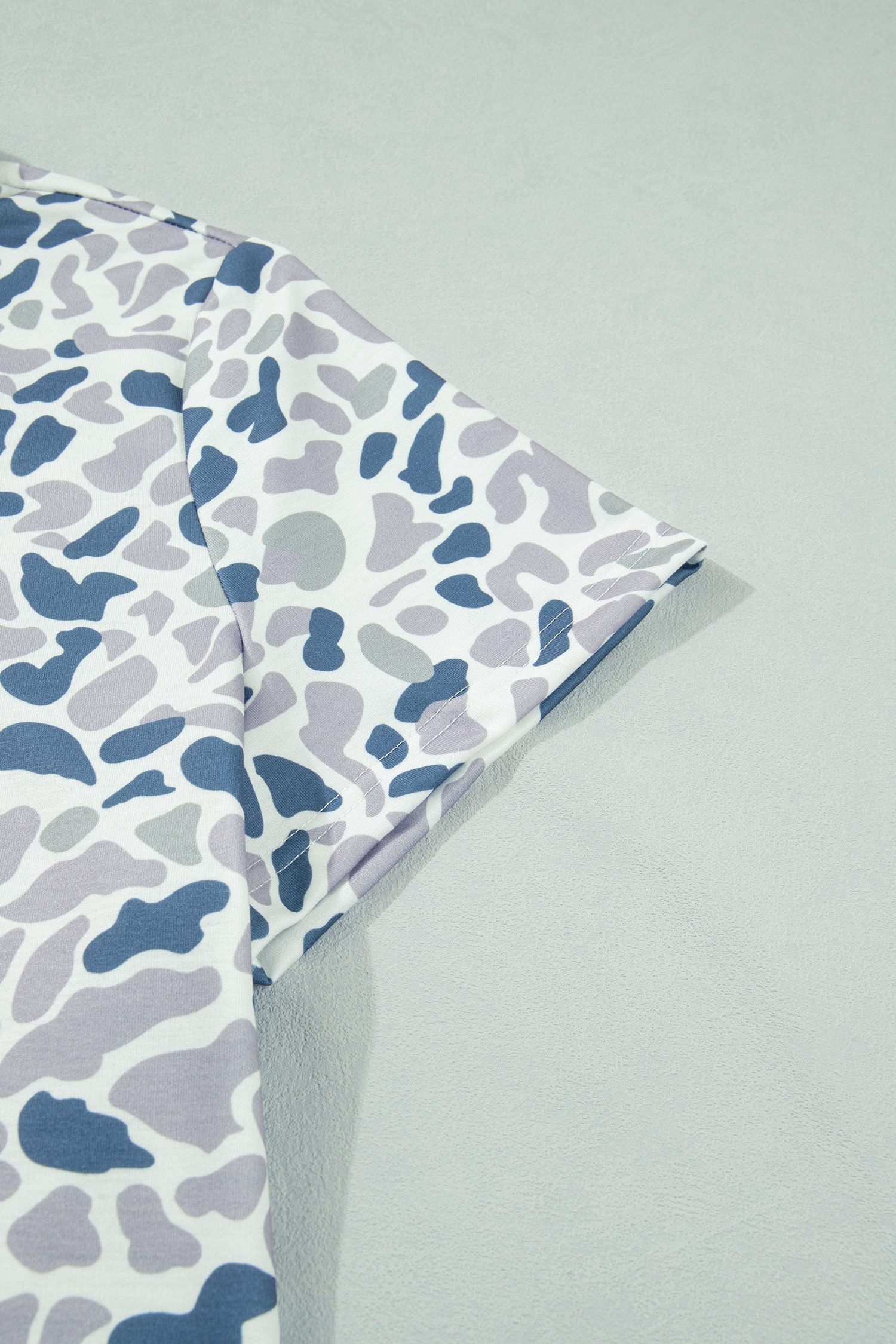 Multicolour Zip up Tee and Short Plus Size Camo Set