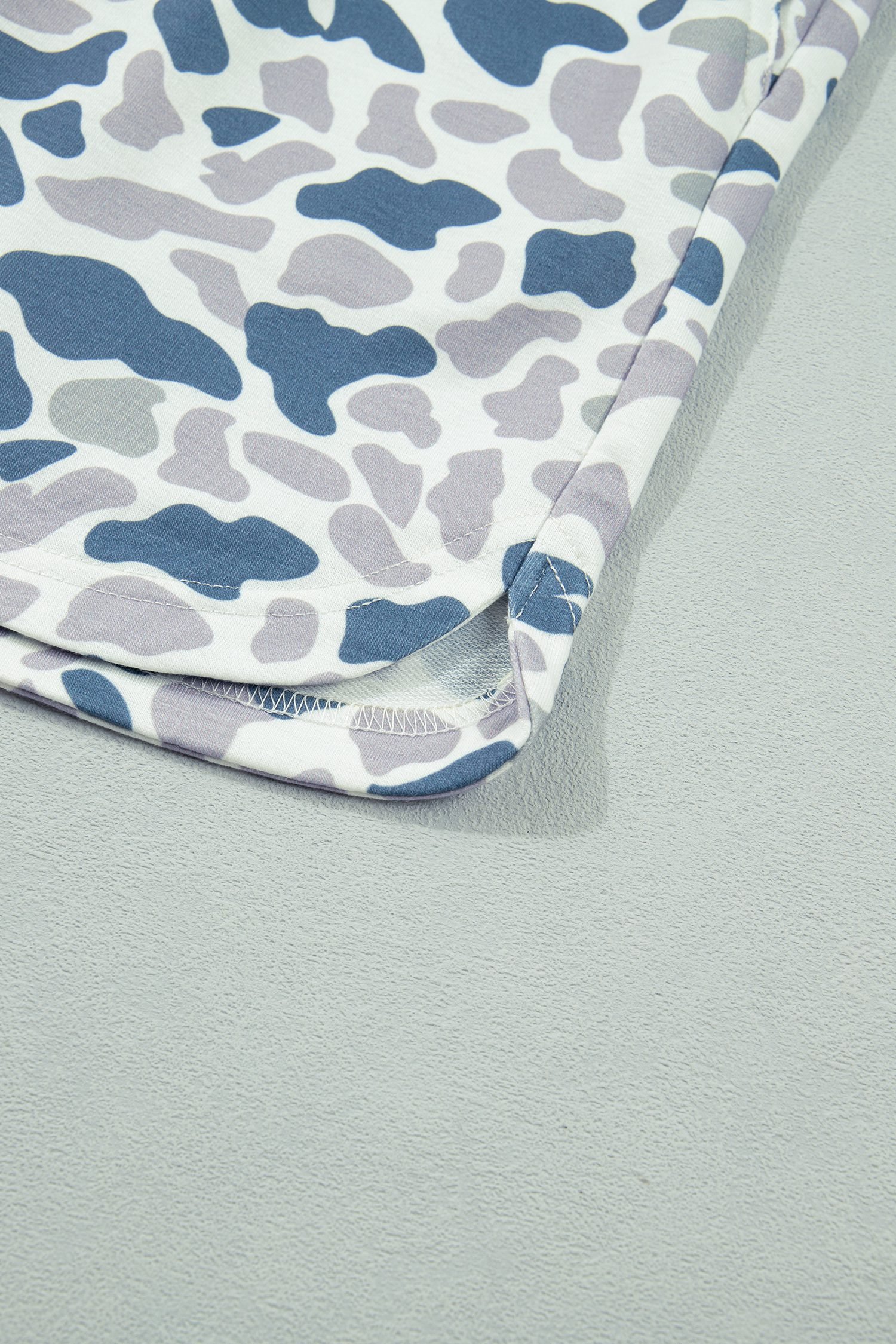 Multicolour Zip up Tee and Short Plus Size Camo Set