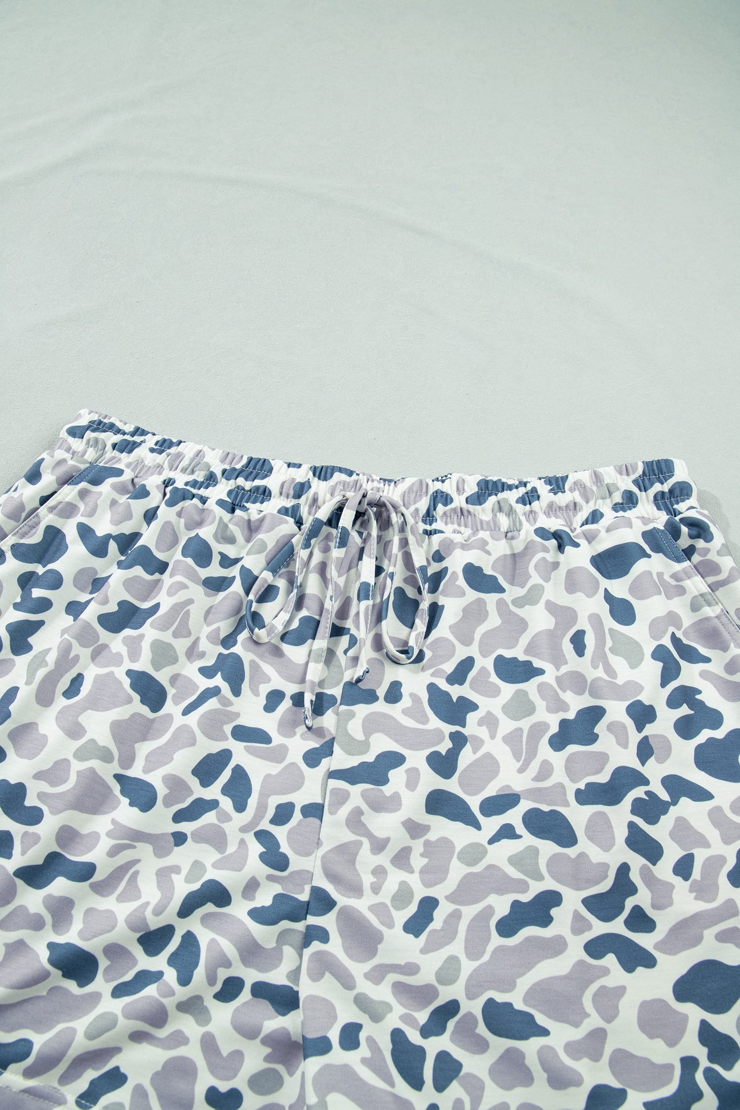 Multicolour Zip up Tee and Short Plus Size Camo Set