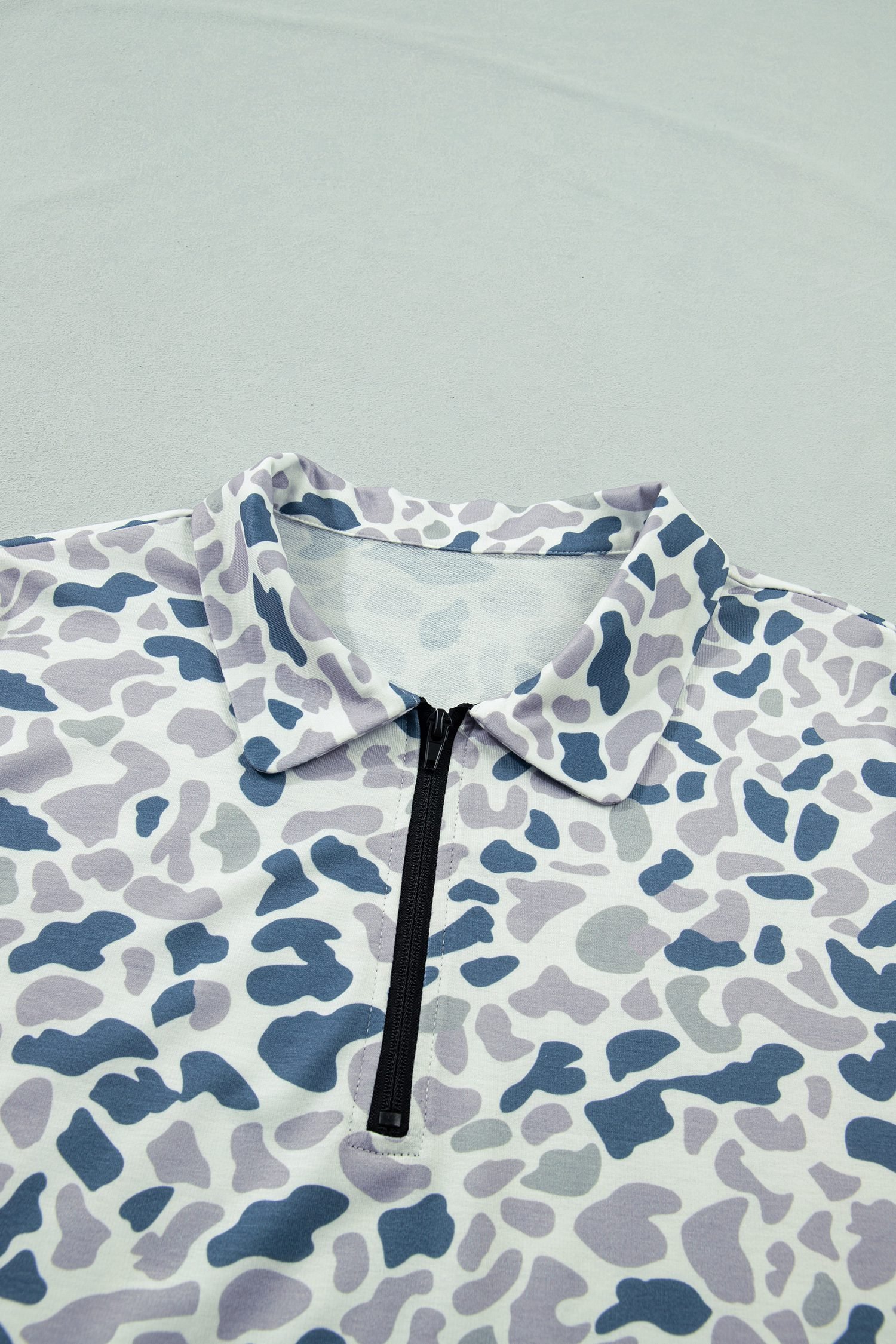 Multicolour Zip up Tee and Short Plus Size Camo Set