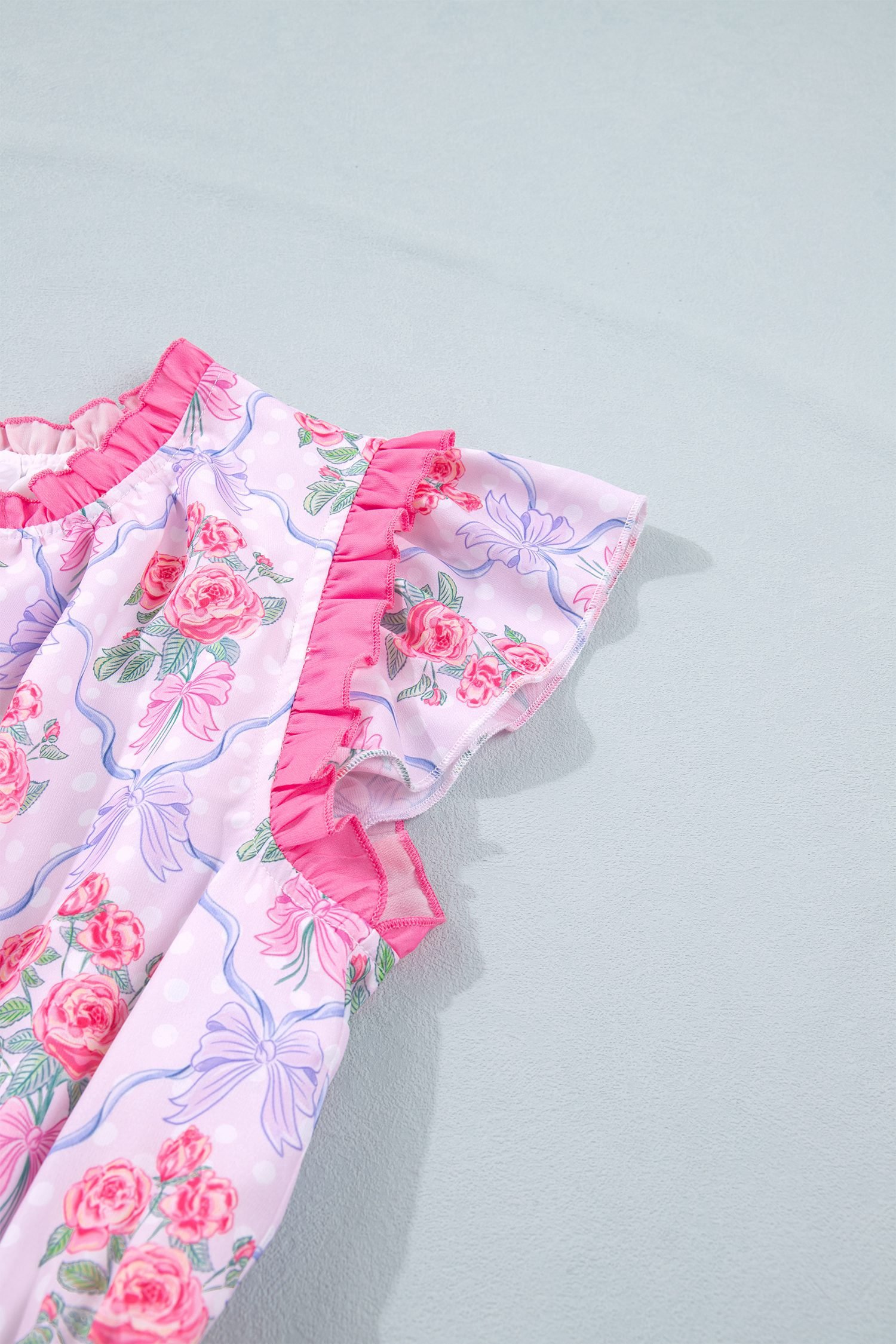 Purple Tiered Ruffles Sleeveless Summer Floral Dress