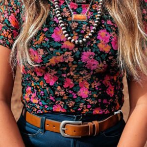 Rose Plus Size Floral Mesh Short Sleeve Top