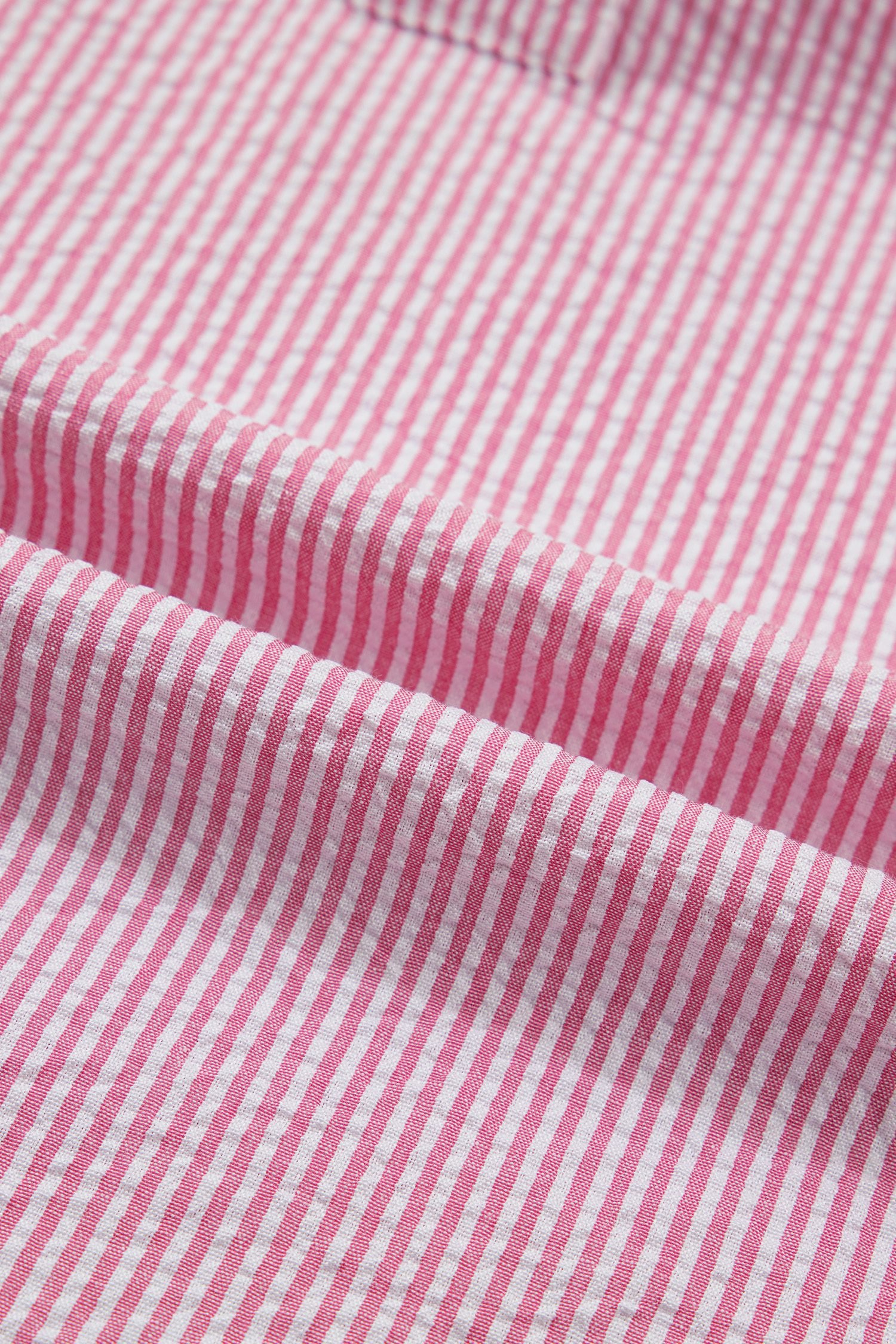 Rose Stripe Short Bubble Sleeve Split V Neck Blouse