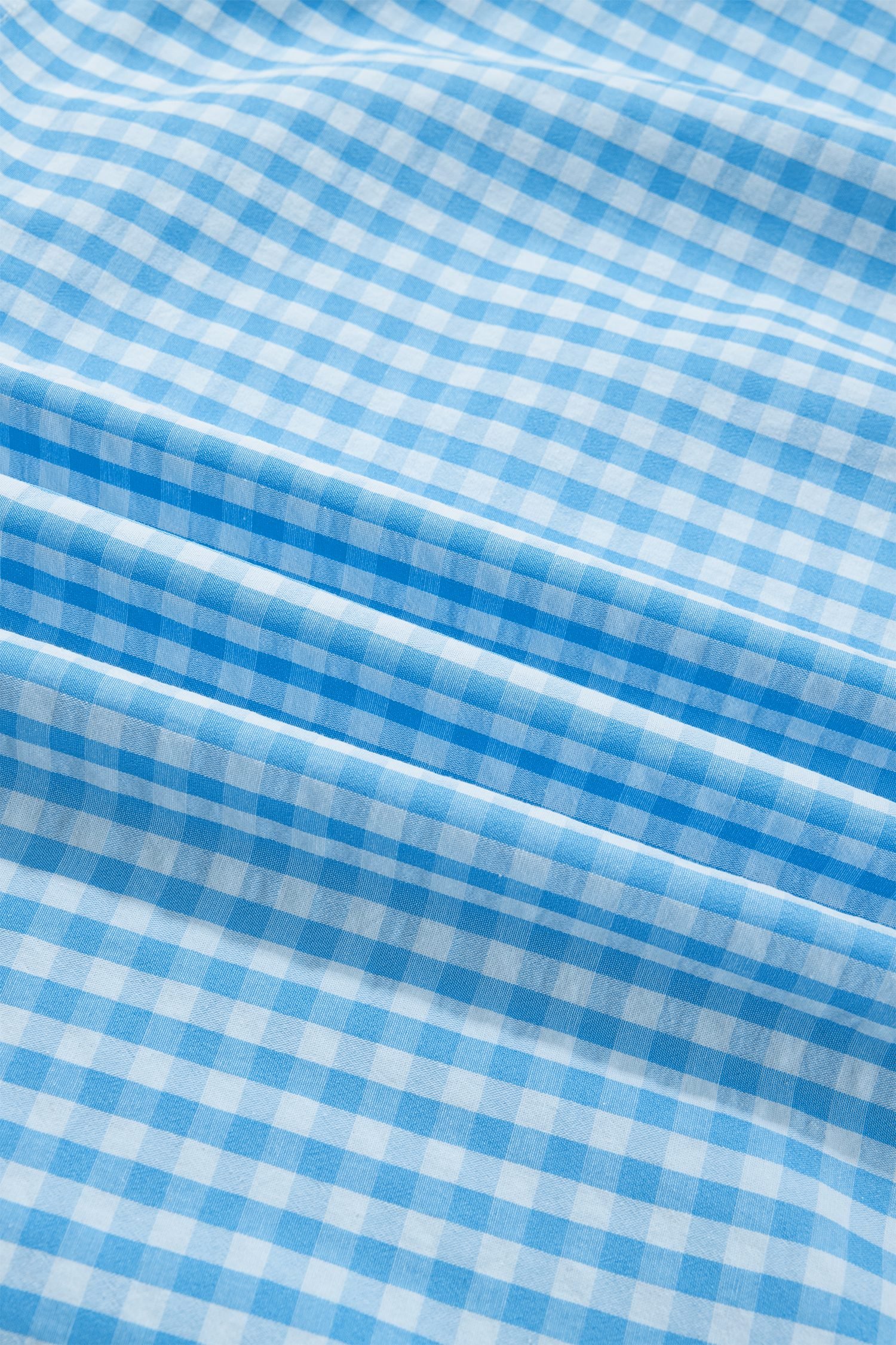 Sky Blue Knot Back Ruffled Short Sleeve Gingham Maxi Dress
