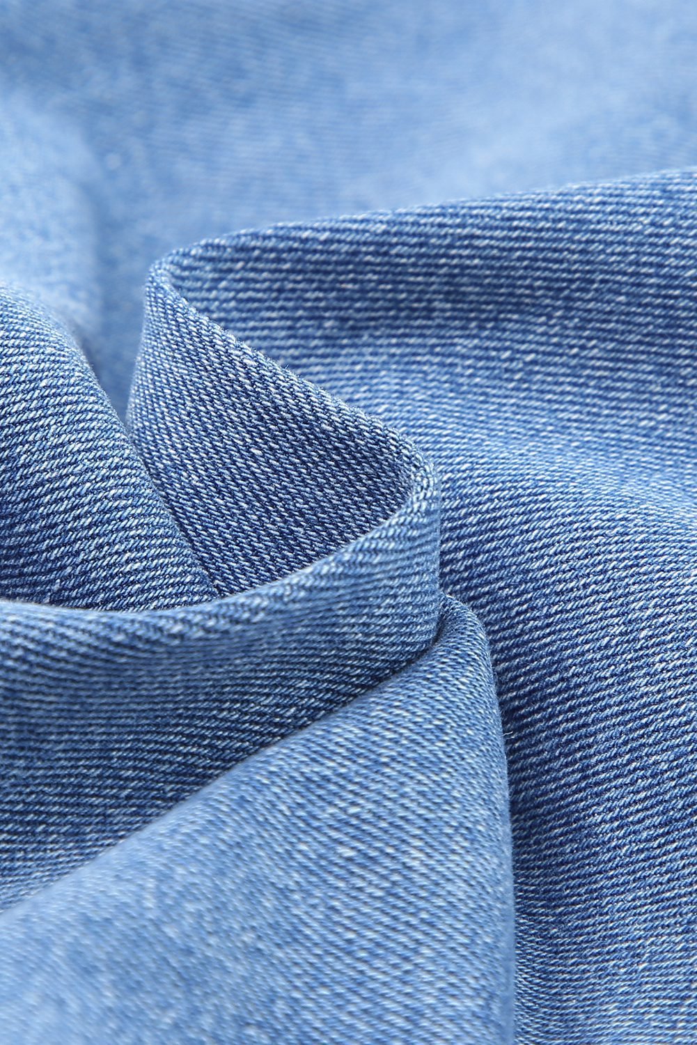 Sky Blue Whiskered Wash Raw Hem Cropped Jeans