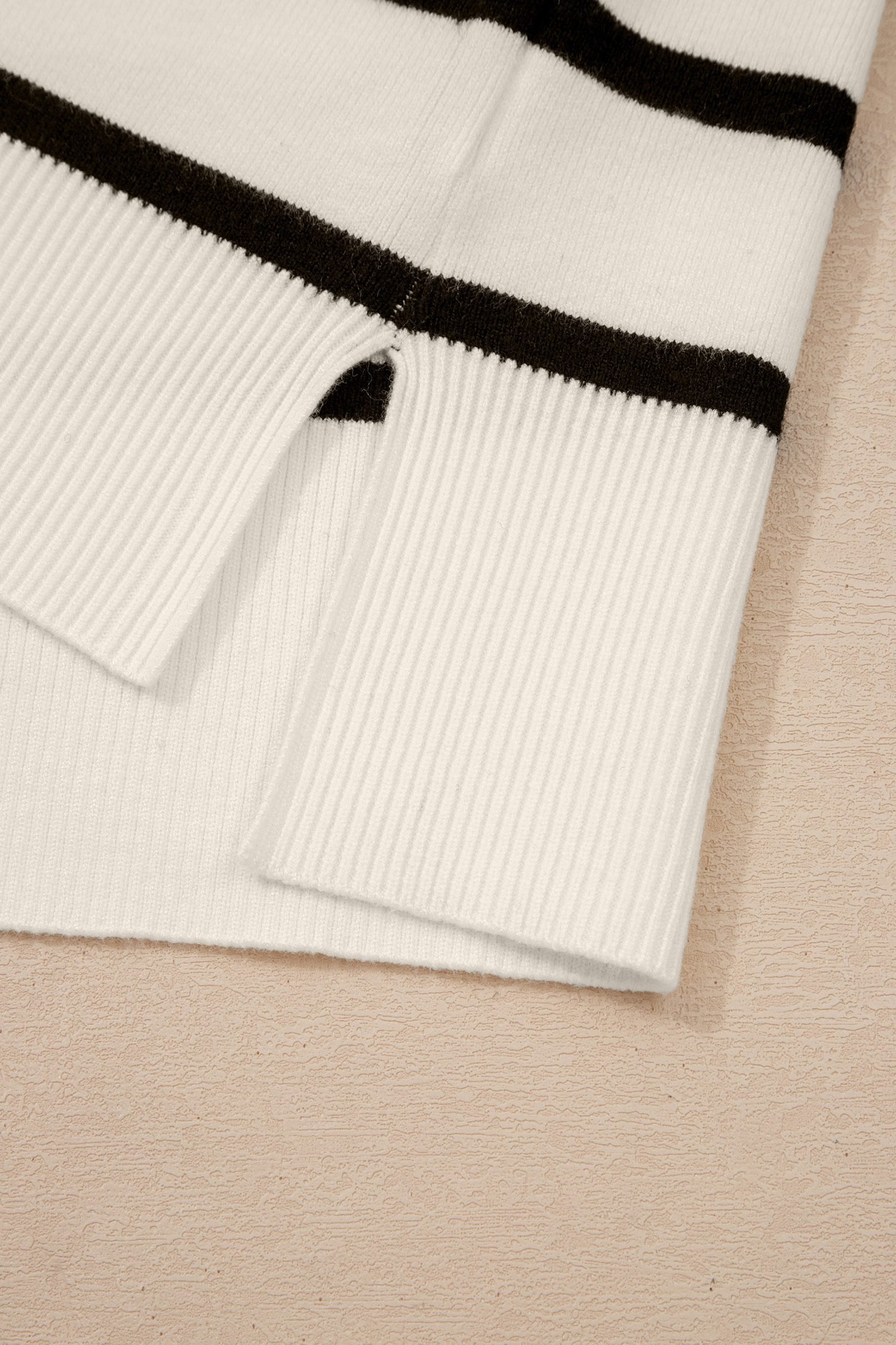 White Side Slits Crewneck Short Sleeve Sweater Tee