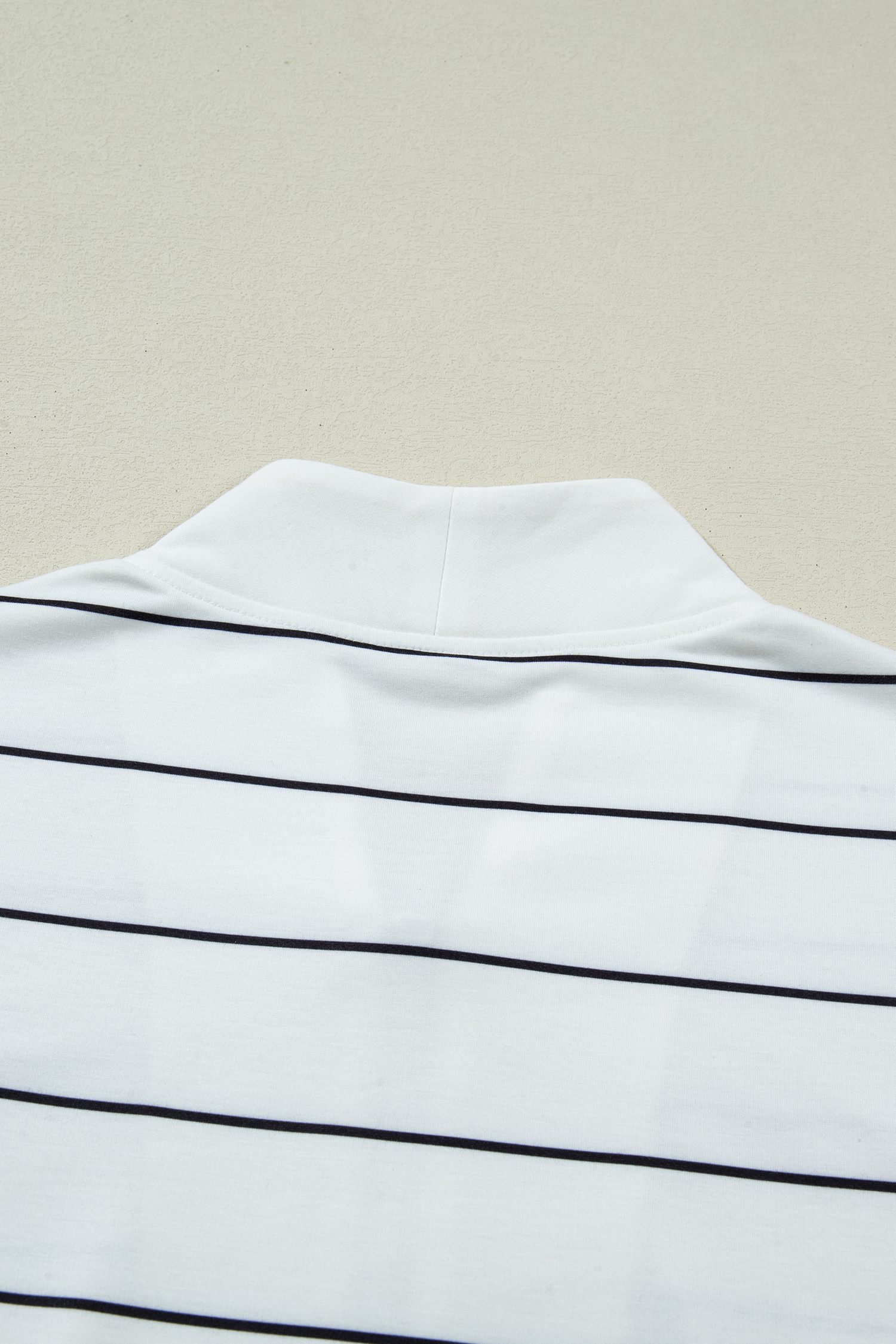 White Stripe Color Block Zip V Neck Sleeveless Top