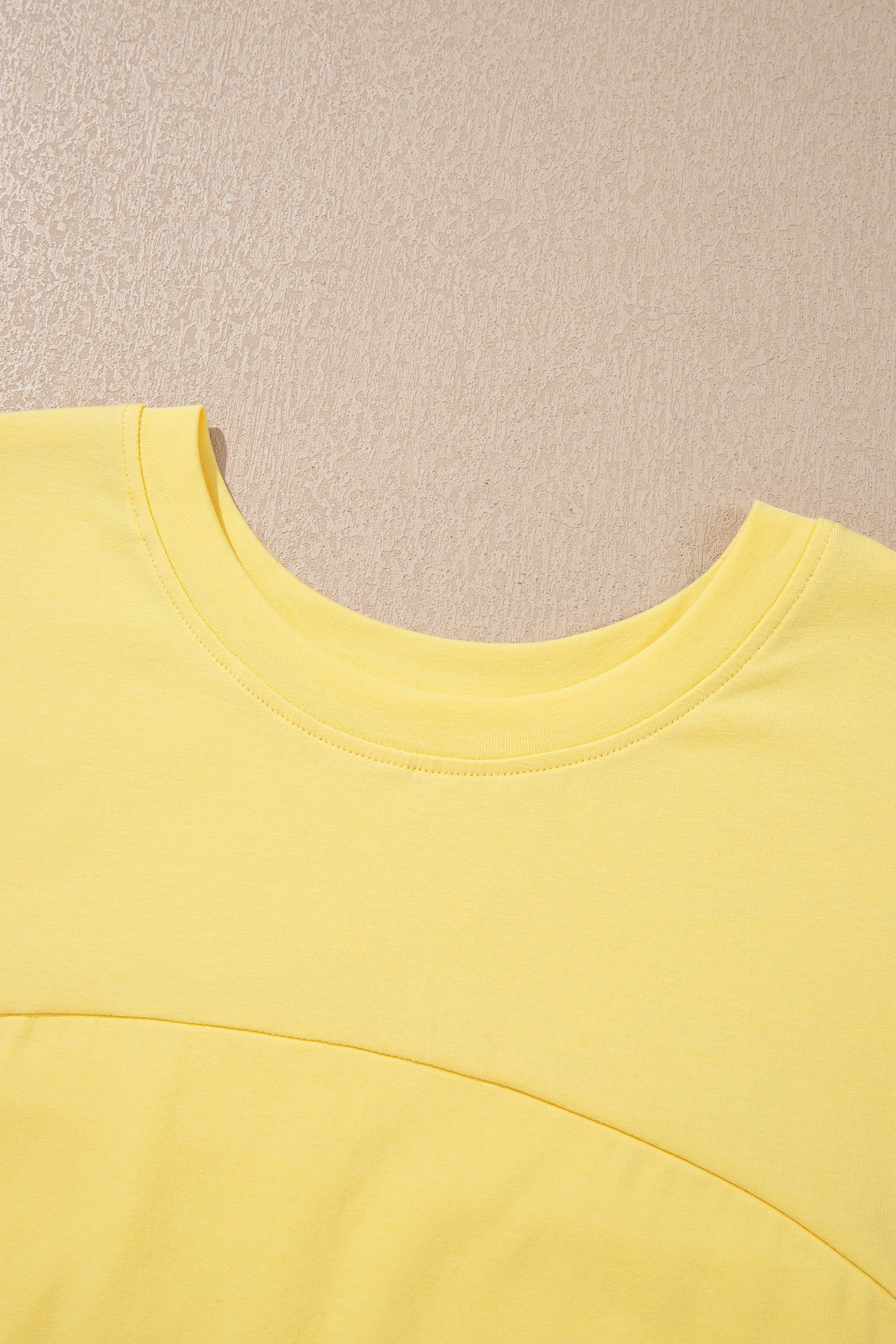 Yellow Cream Solid Color Cropped Tank Top and Jogger Pants Set