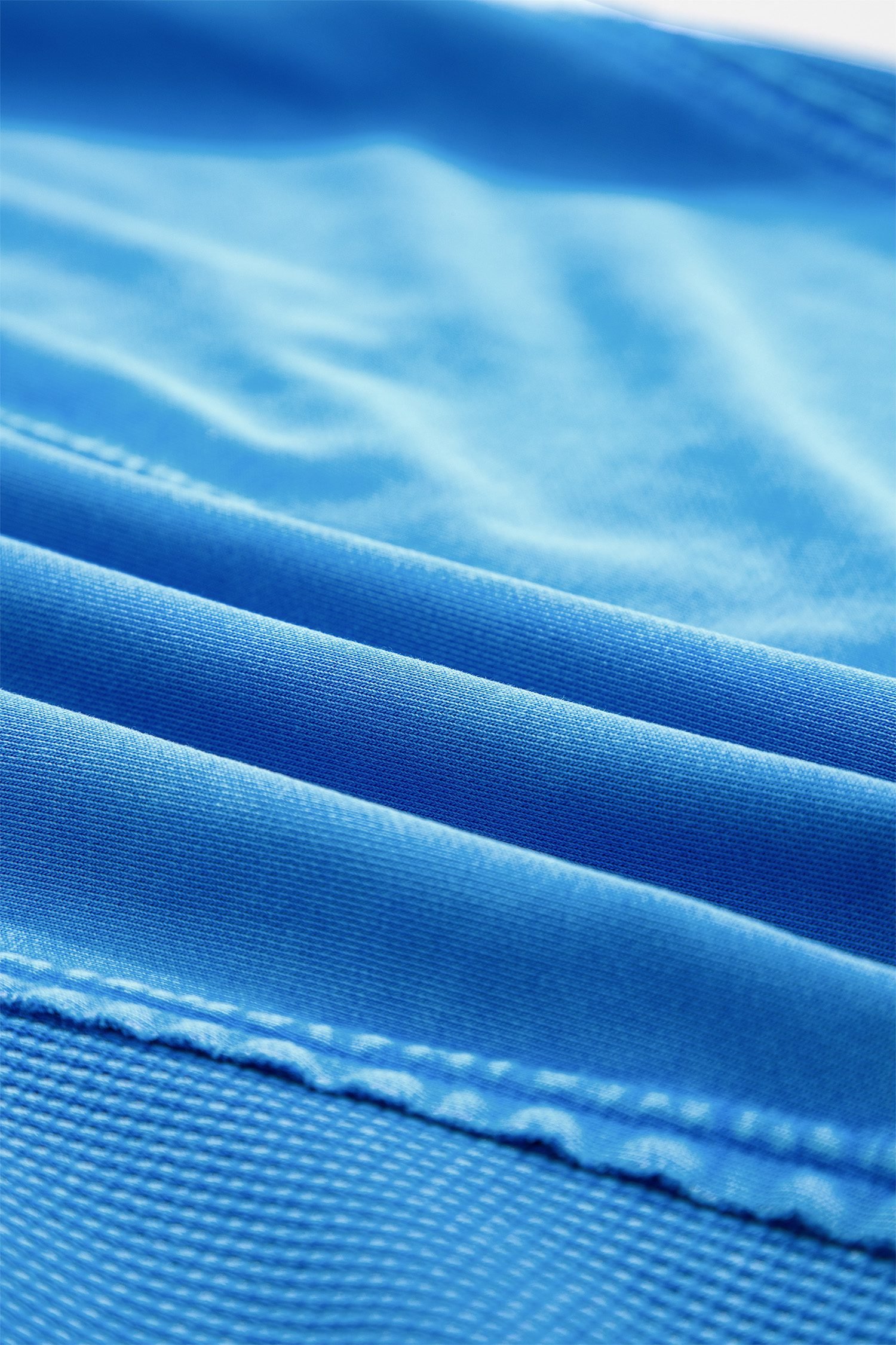 Blue Mineral Wash Star Mesh Patchwork Oversize Tee