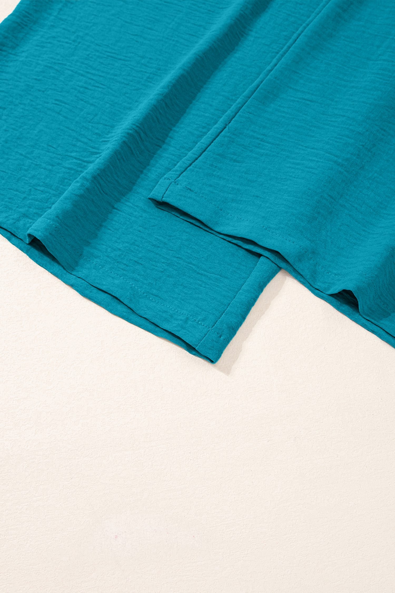 Peacock Blue Smocked Square Neck Sleeveless Jumpsuit with Pockets