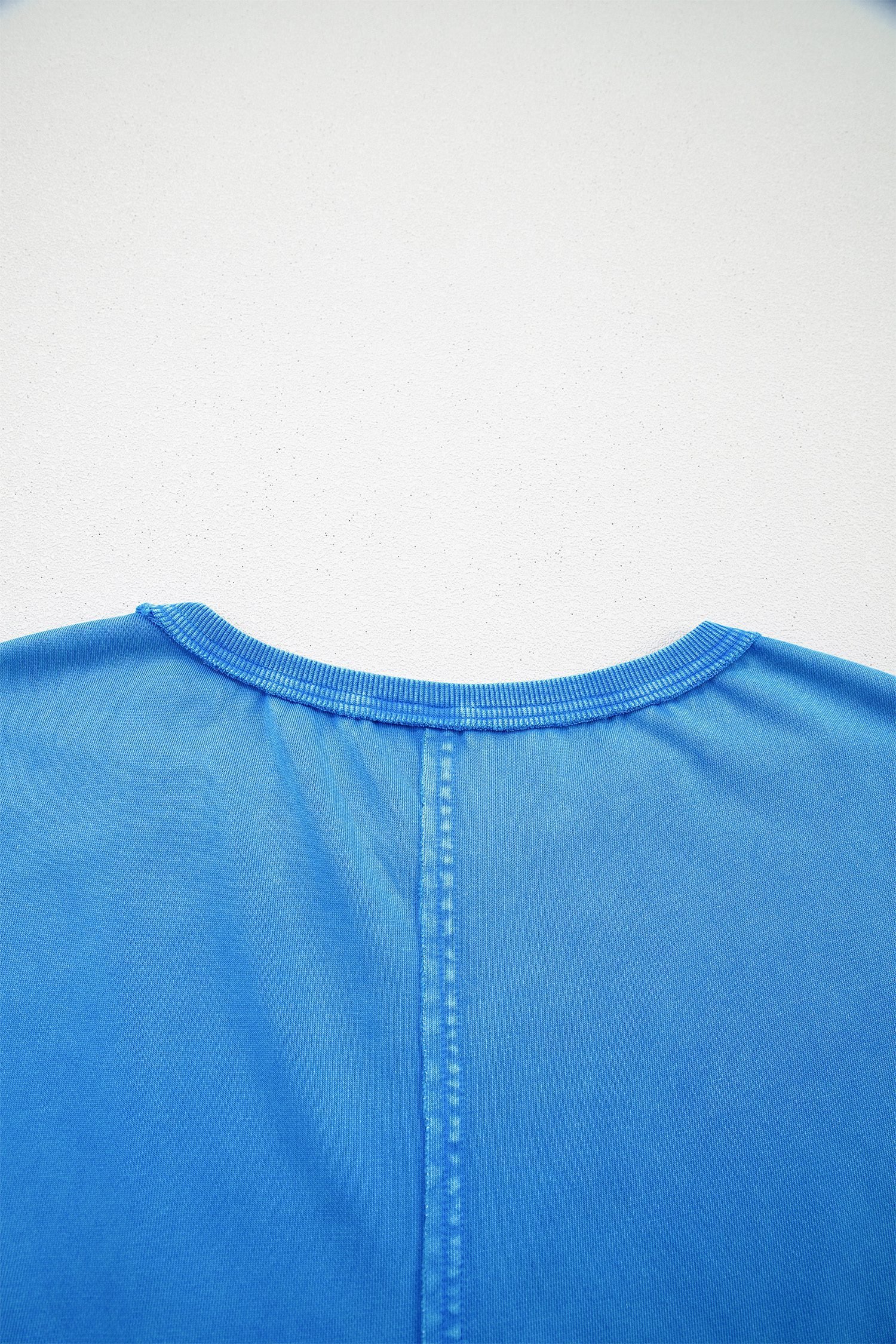 Blue Mineral Wash Star Mesh Patchwork Oversize Tee
