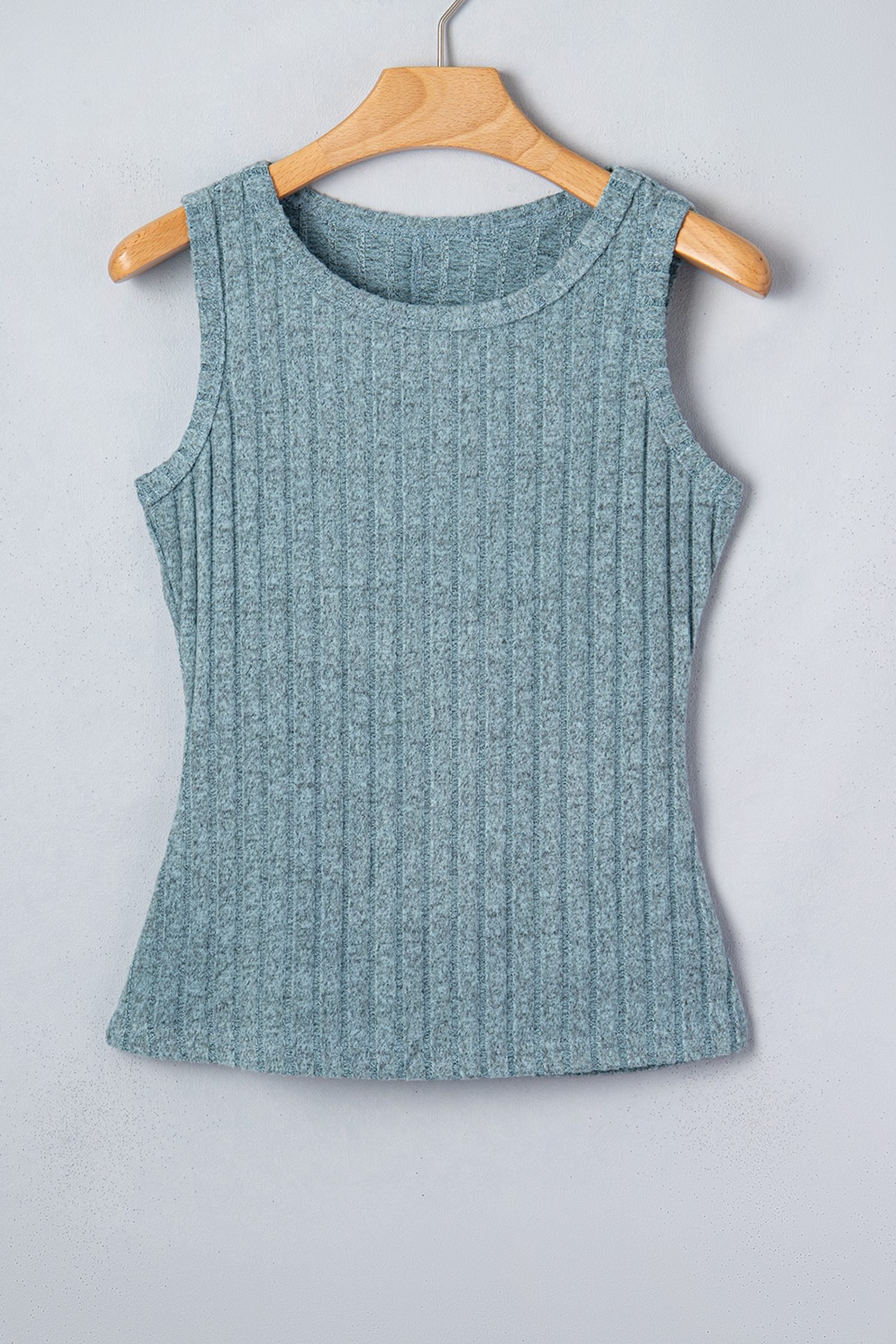 Beau Blue Slim Ribbed Mineral Wash Tank Top