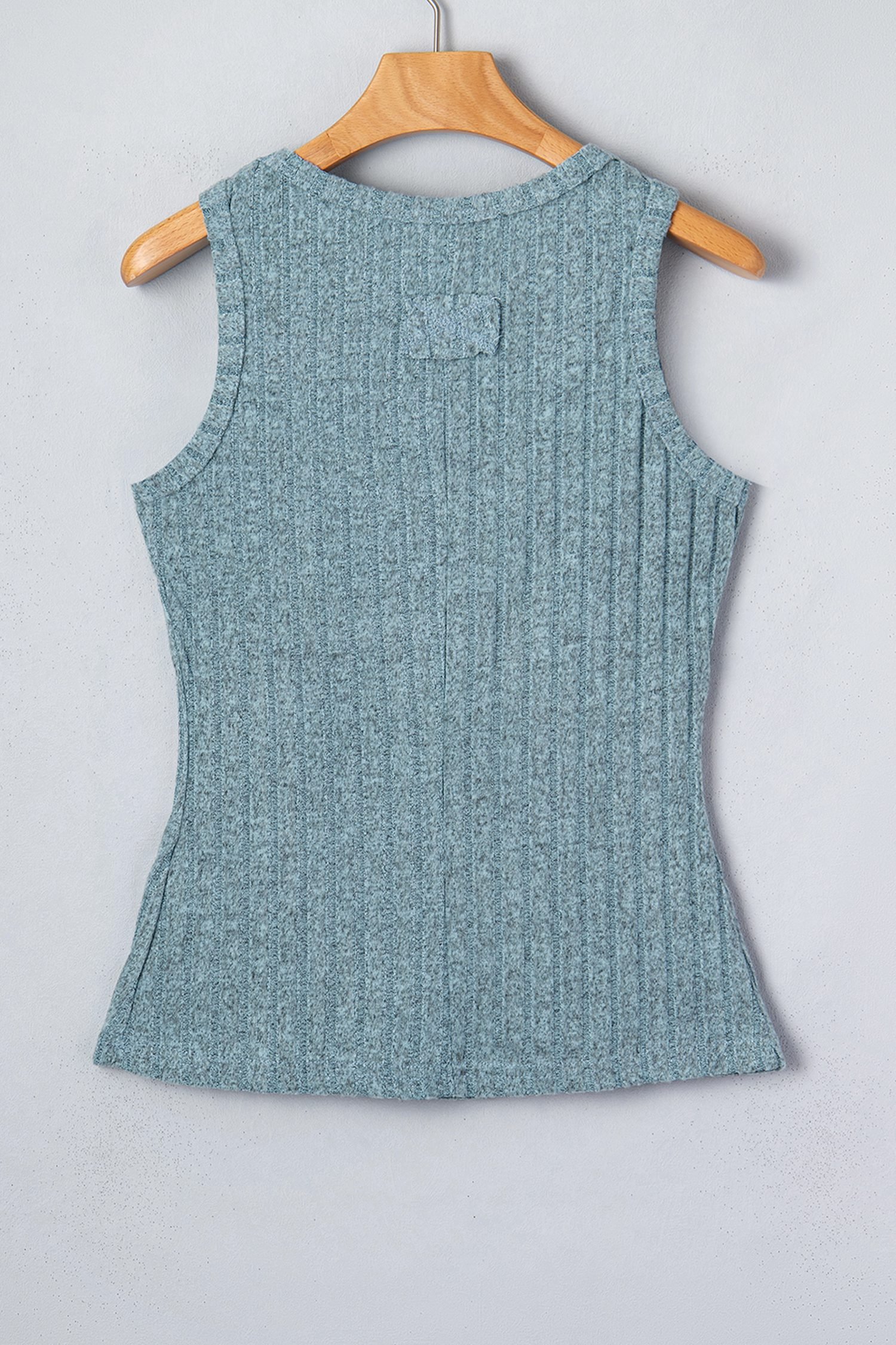 Beau Blue Slim Ribbed Mineral Wash Tank Top