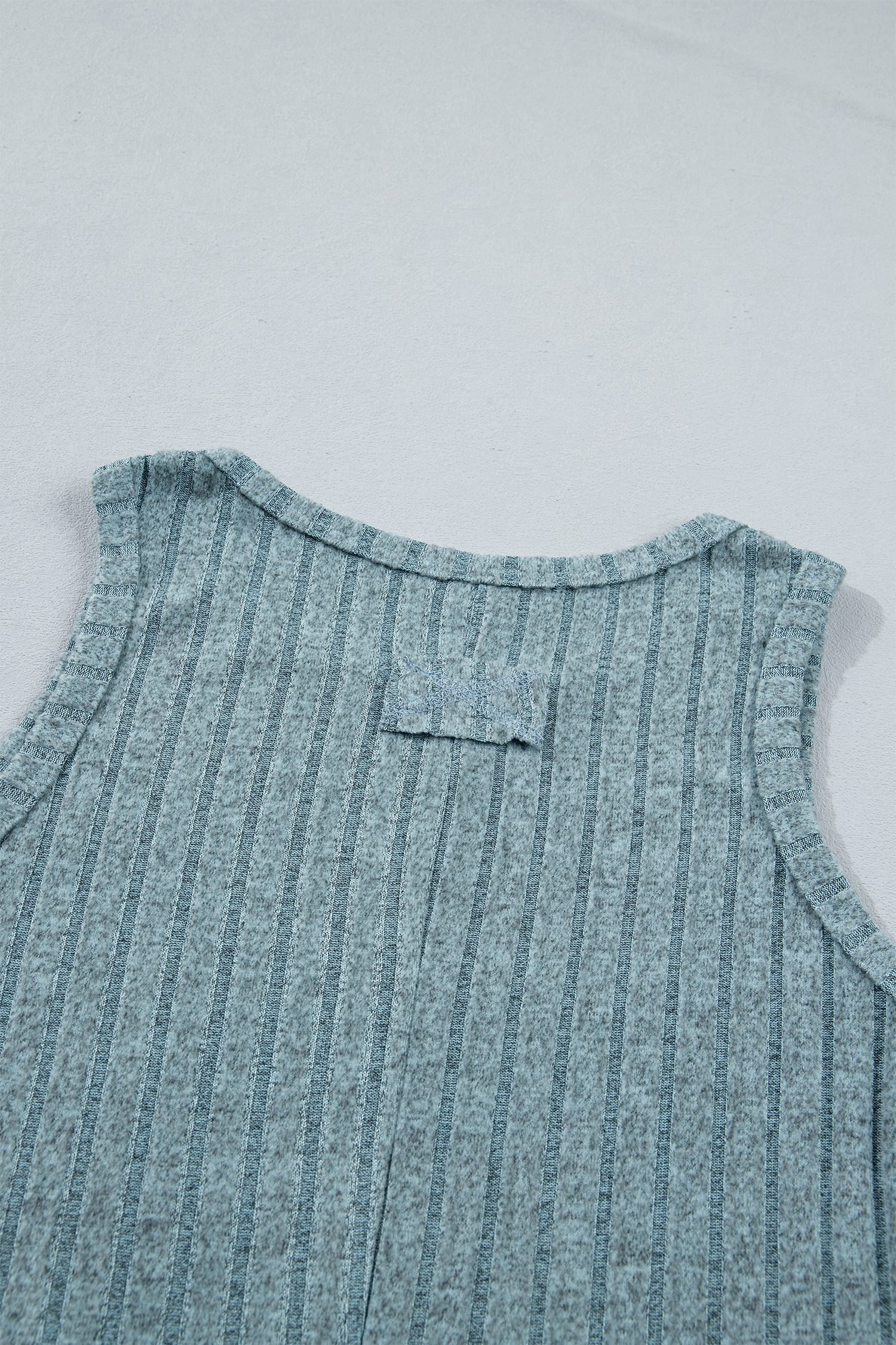Beau Blue Slim Ribbed Mineral Wash Tank Top