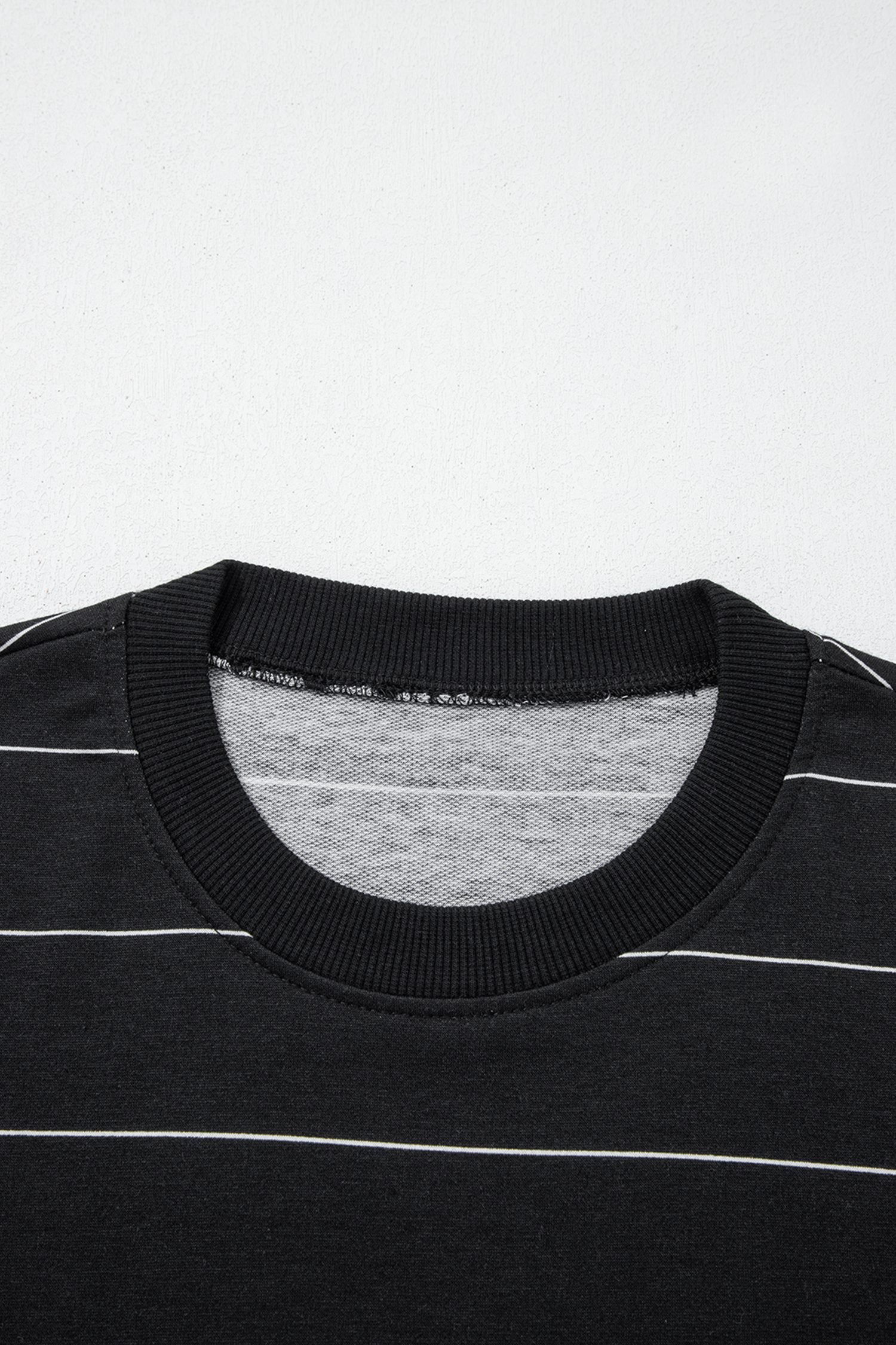 Black Stripe Half Sleeve Tee Drawstring Shorts 2pcs Set